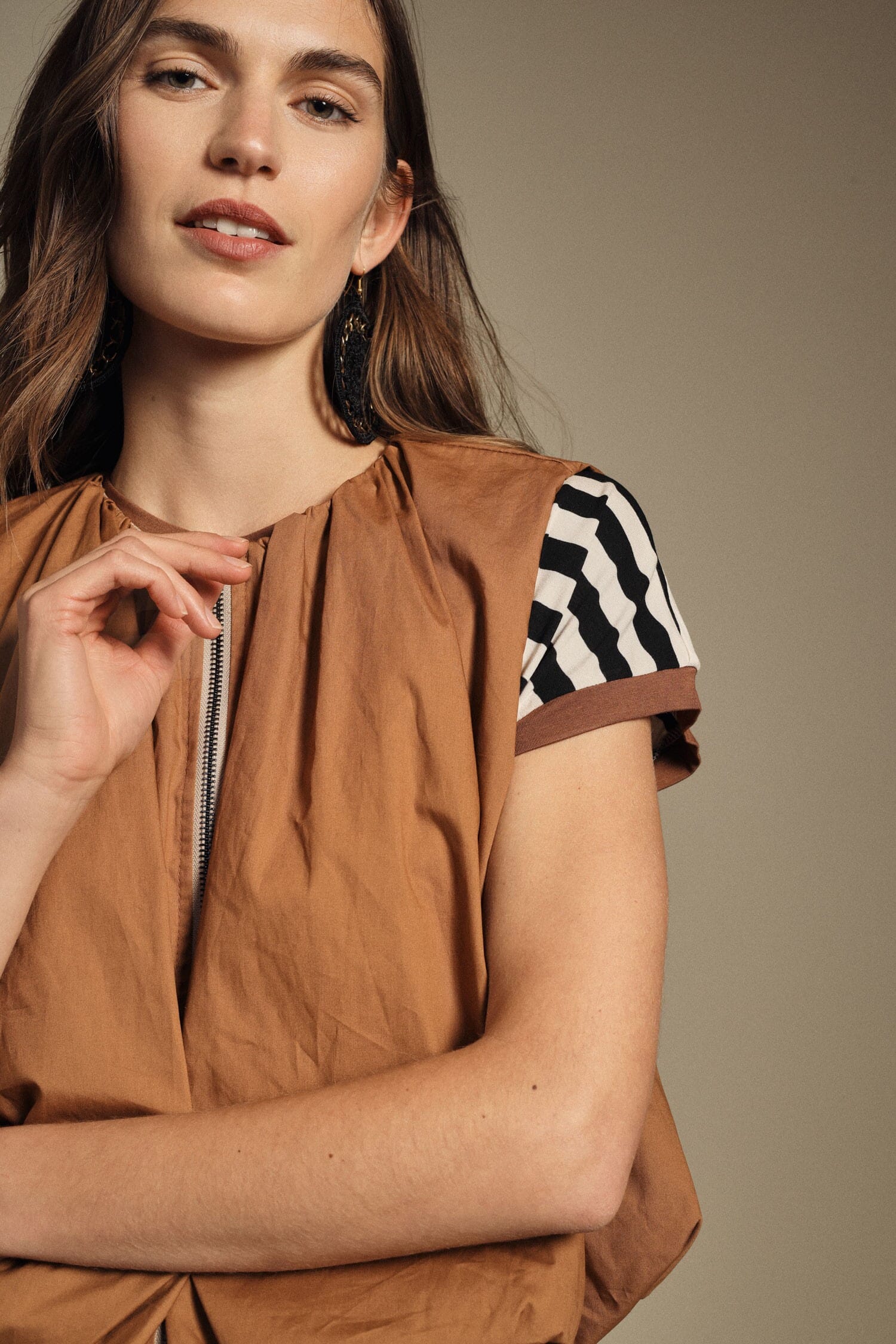 Gilet sans manches avec fermeture éclair et coupe ample Dixie