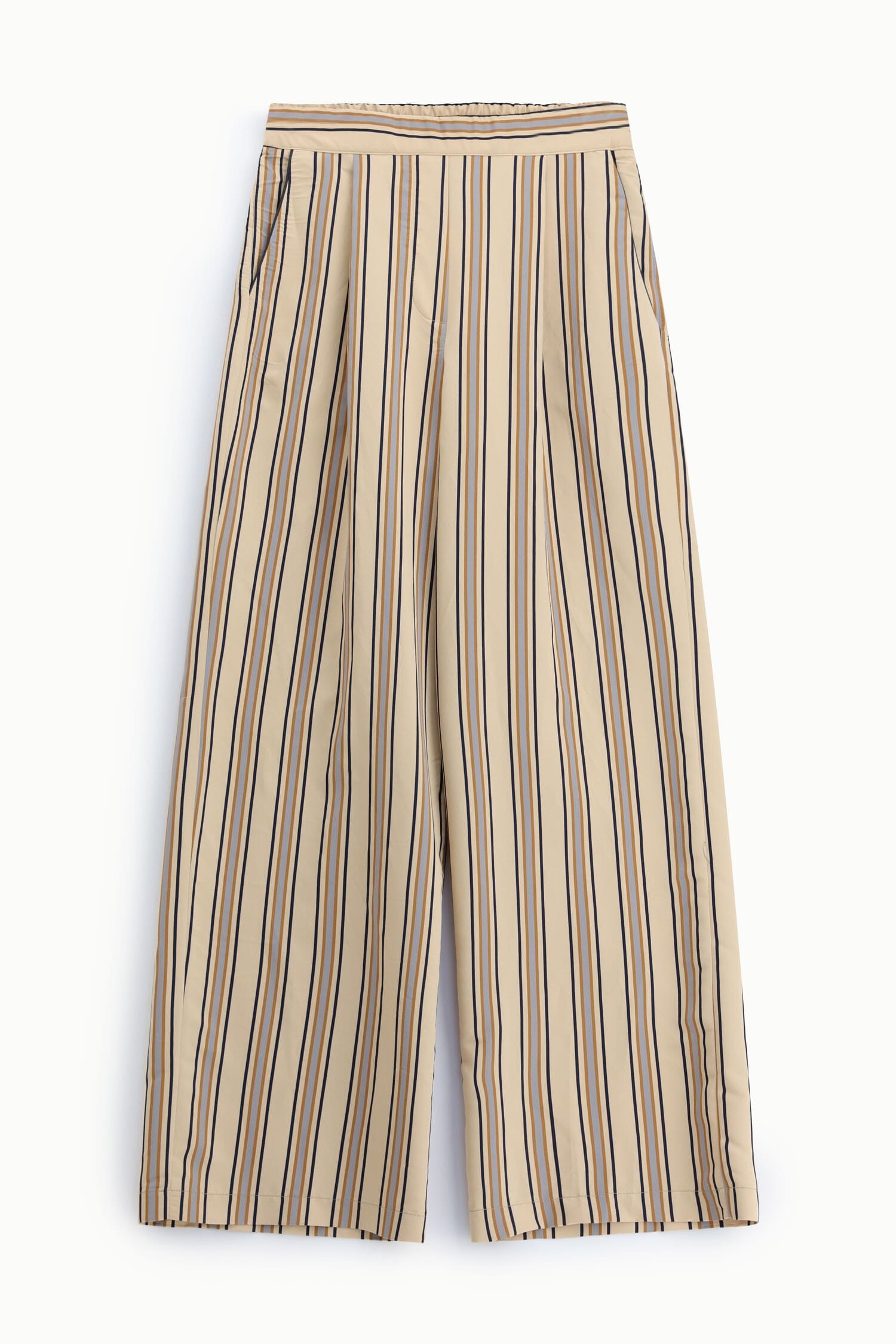 High Waist Striped Wide Pants With Dixie Pockets