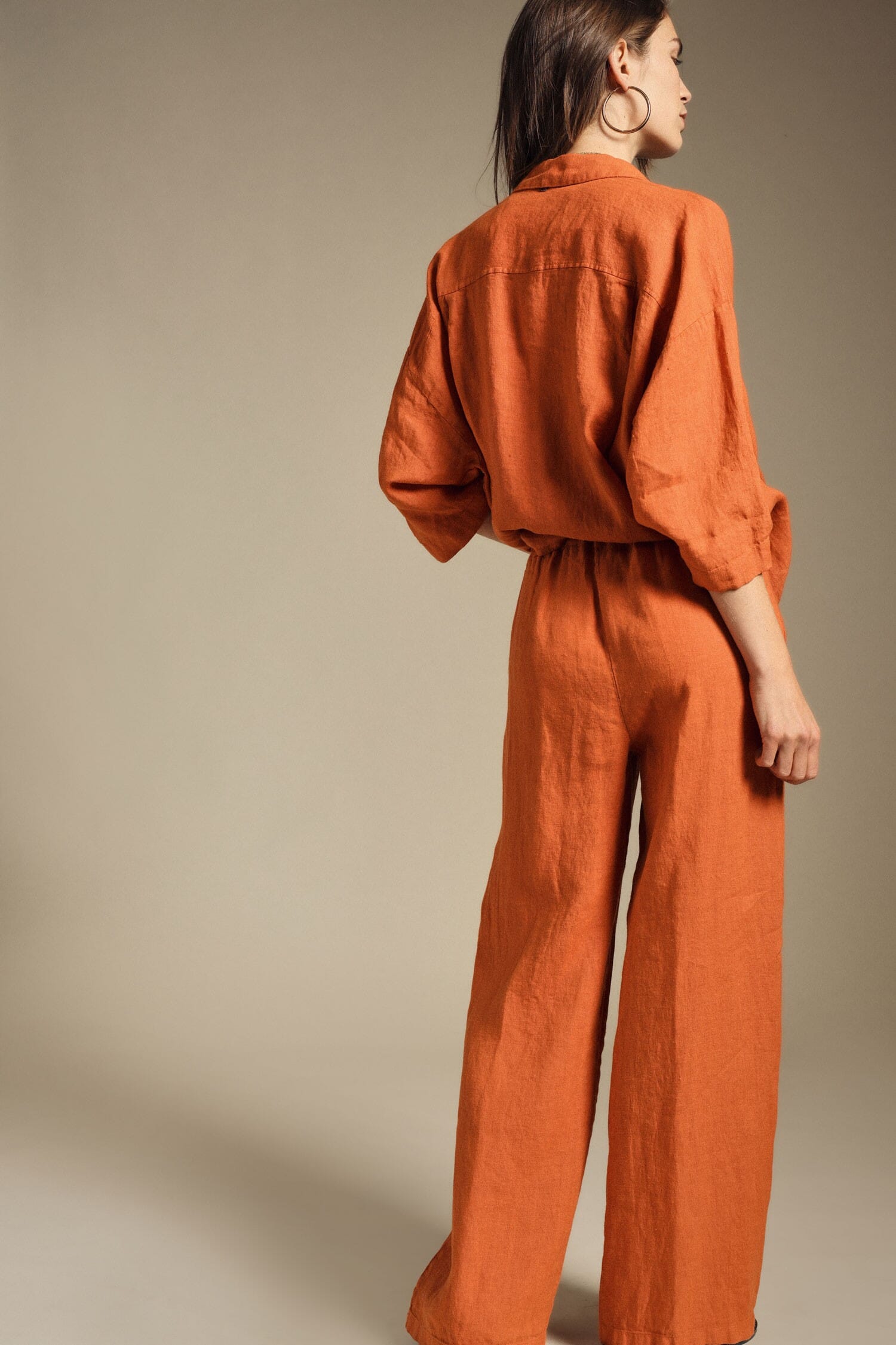 Pantalon large avec taille haute et cordon de serrage Dixie