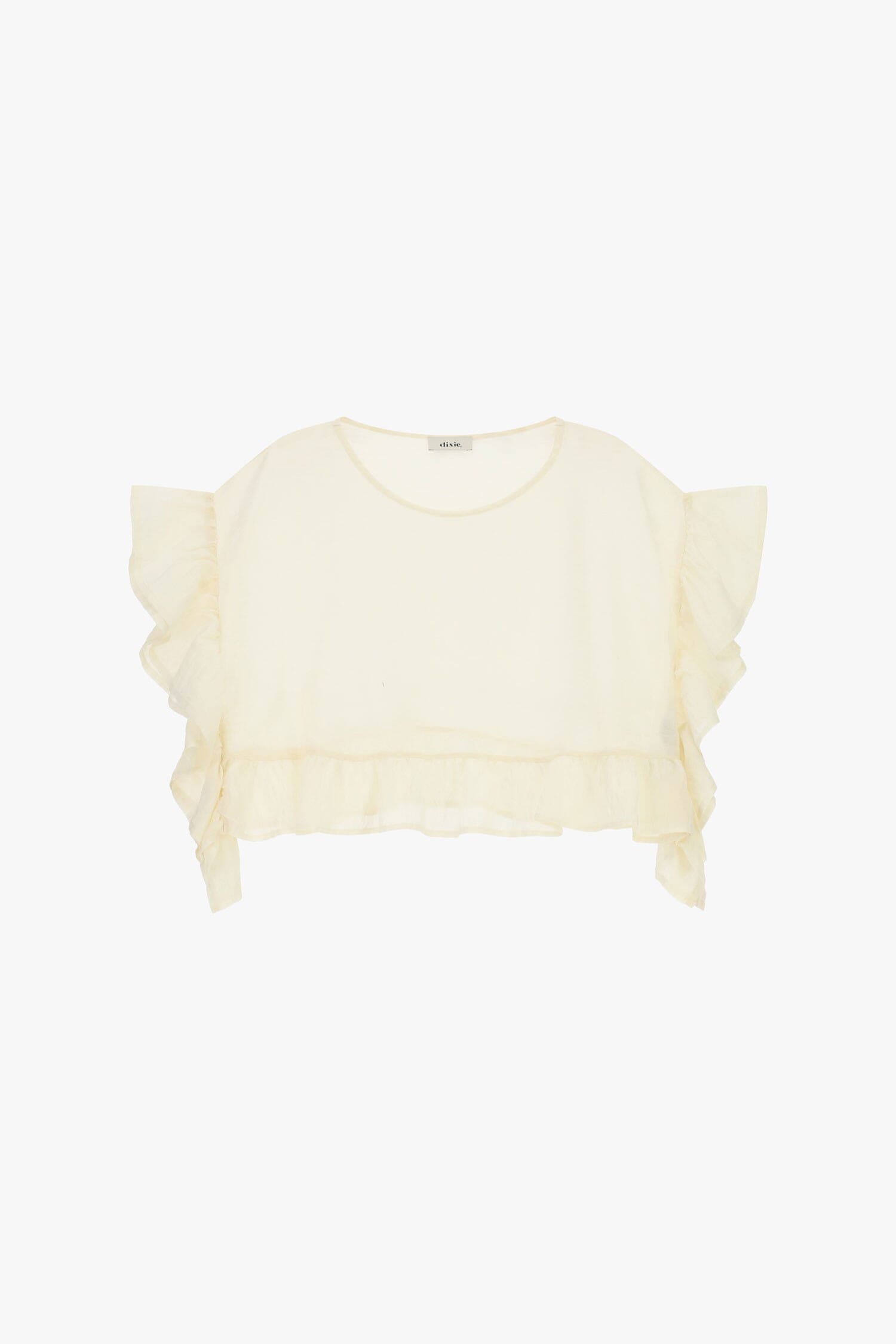 Dixie Cropped Top With Curly Sleeves