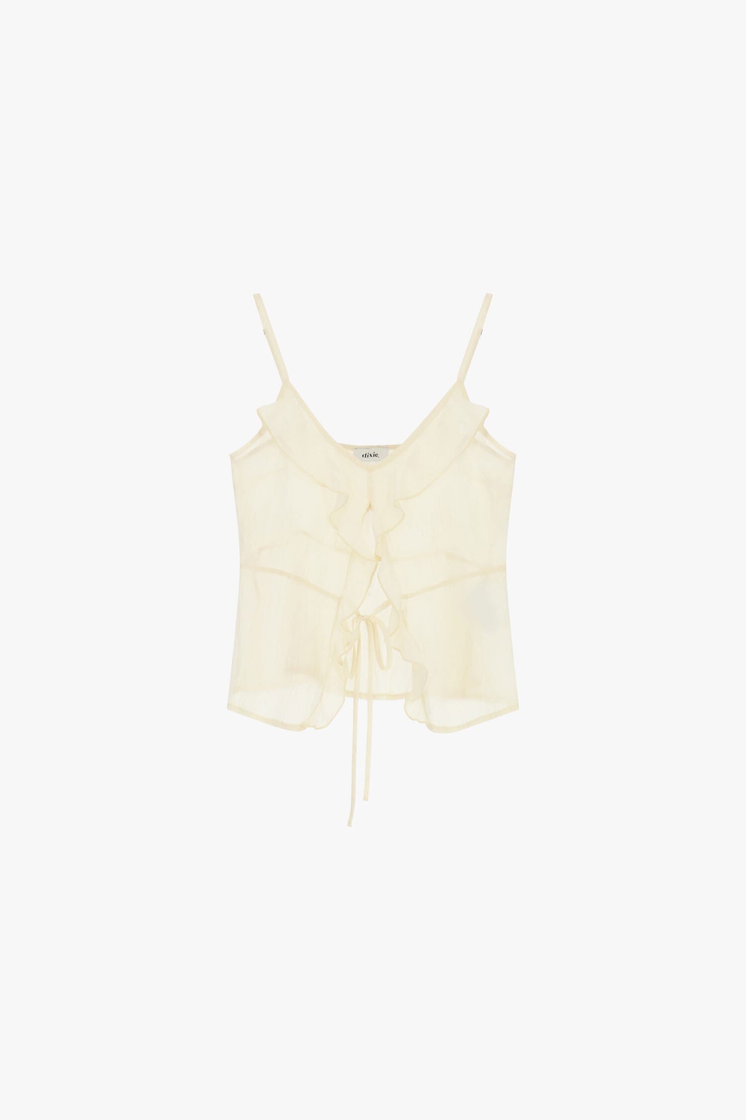 Lightweight Top With Thin Straps And Front Ruffles Dixie