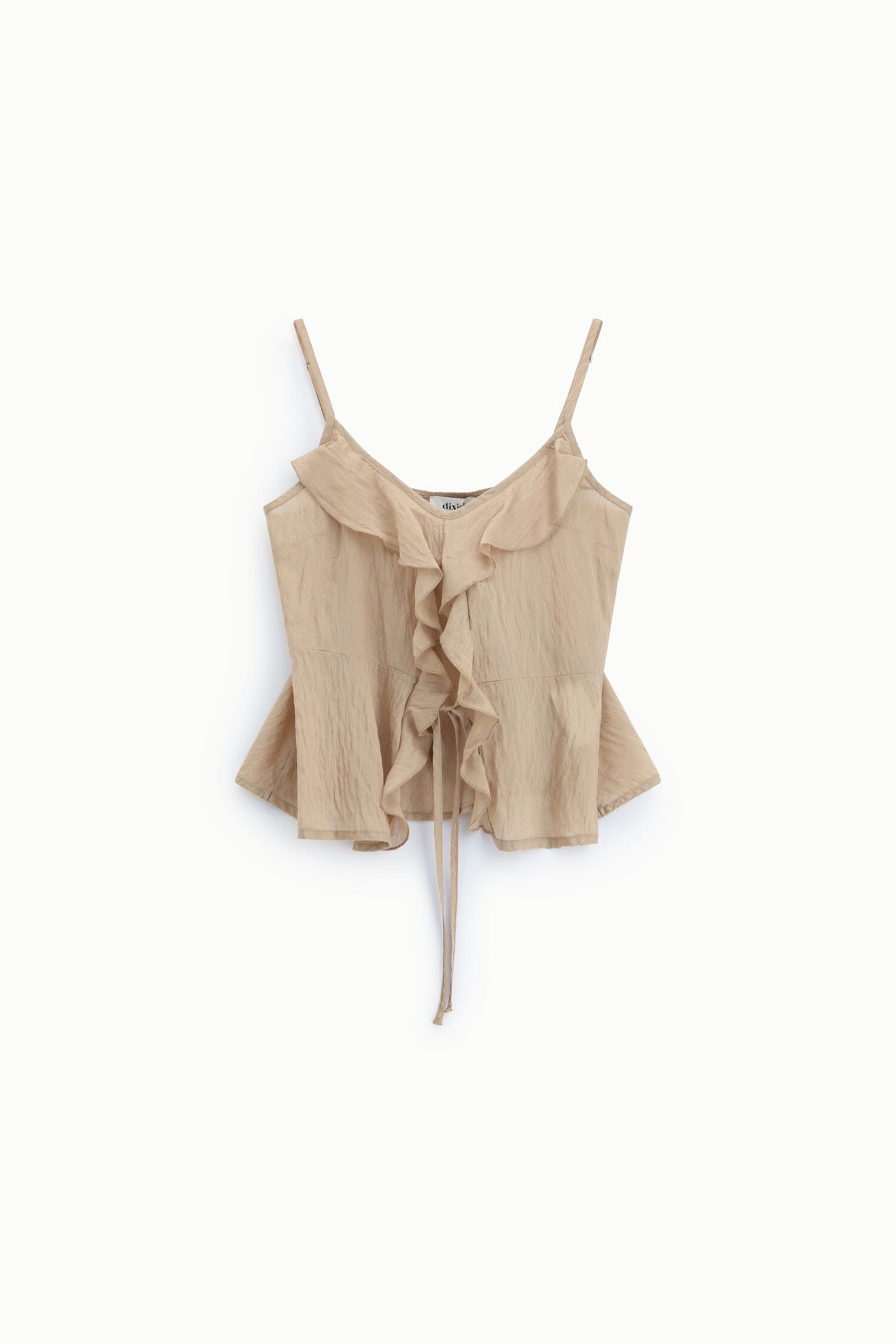 Lightweight Top With Thin Straps And Front Ruffles Dixie