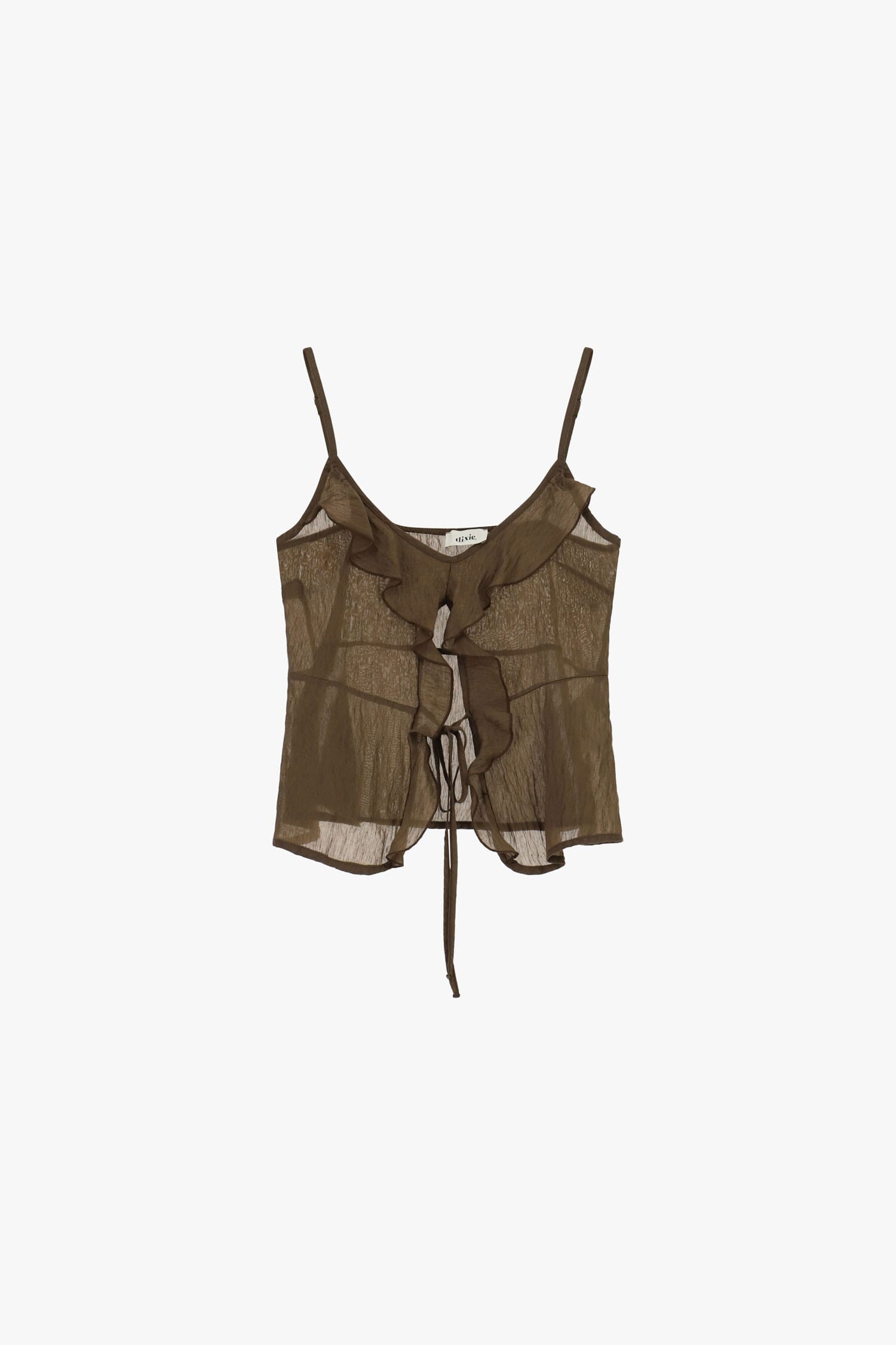Lightweight Top With Thin Straps And Front Ruffles Dixie