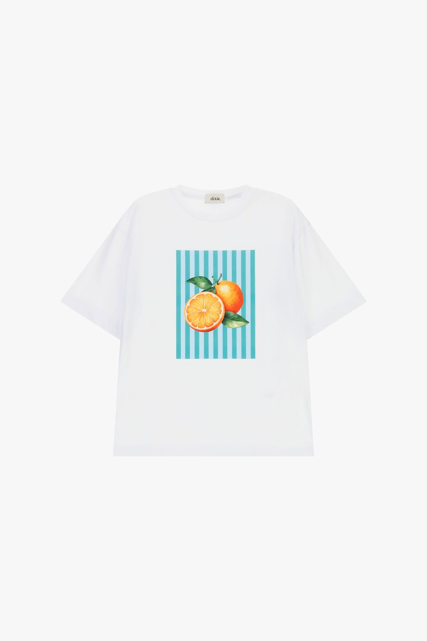 T-Shirt A Maniche Corte Stampa Agrumi Frontale Dixie