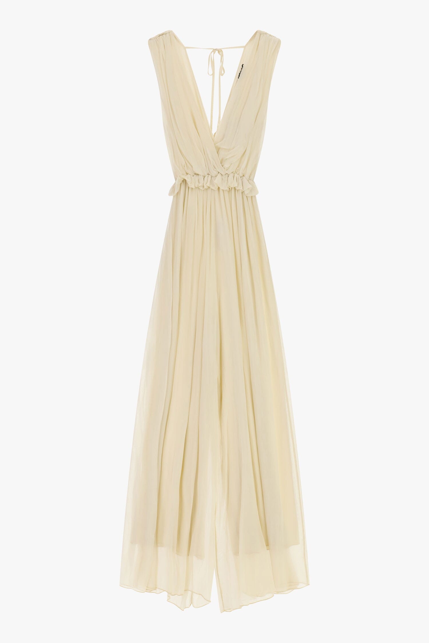 Jumpsuit Lungo Con Scollo Profondo E Cintura Arricciata Dixie