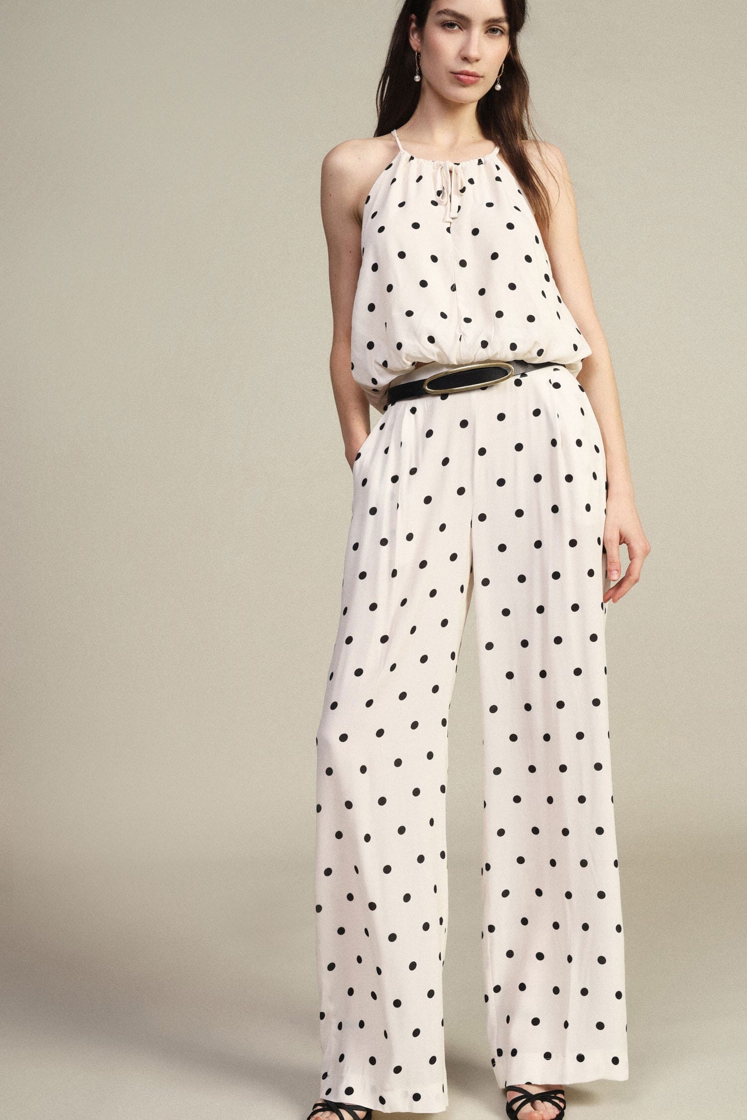 Polka Dot Palace Trousers With Elasticated Waistband Dixie