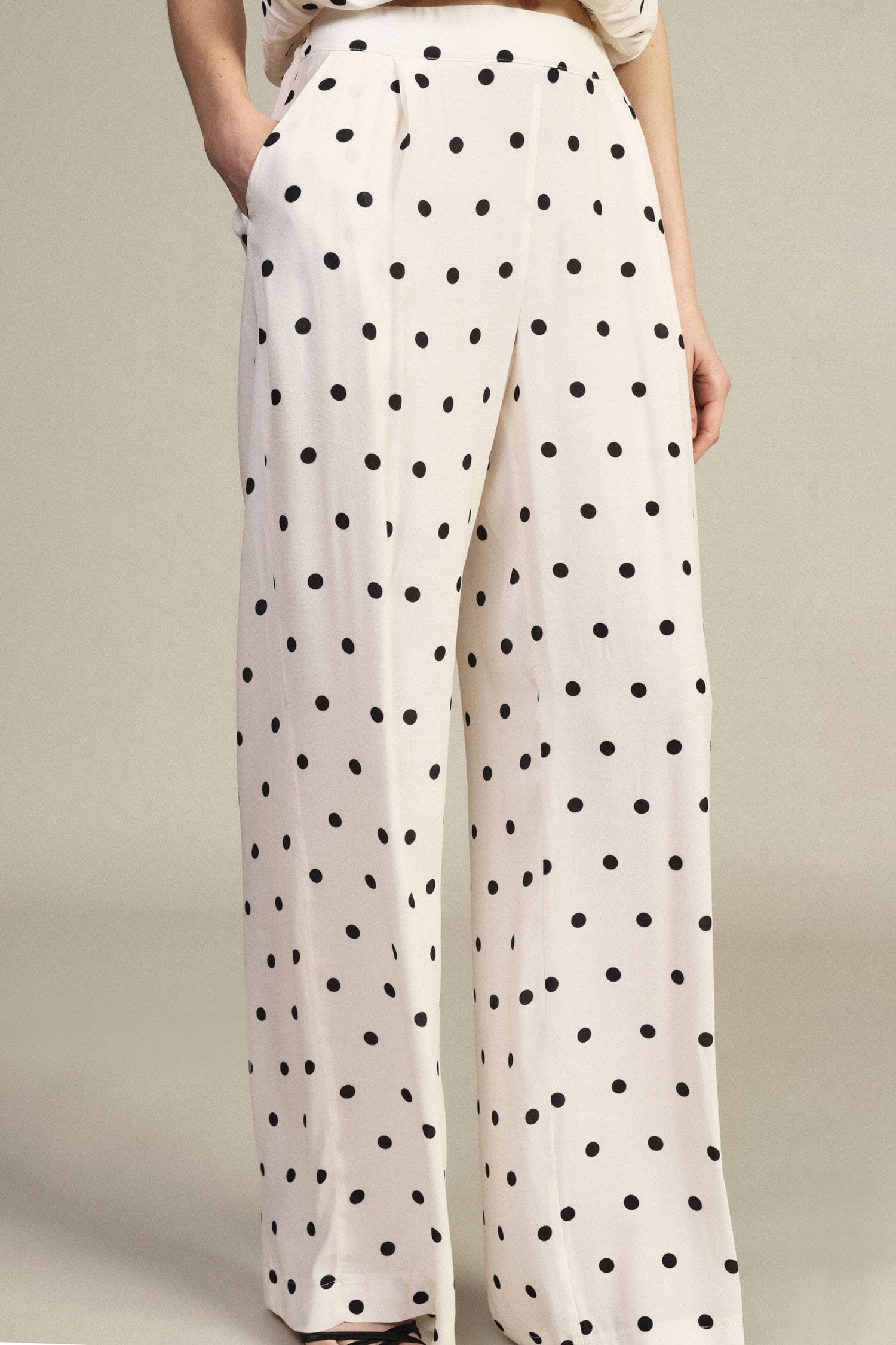 Polka Dot Palace Trousers With Elasticated Waistband Dixie