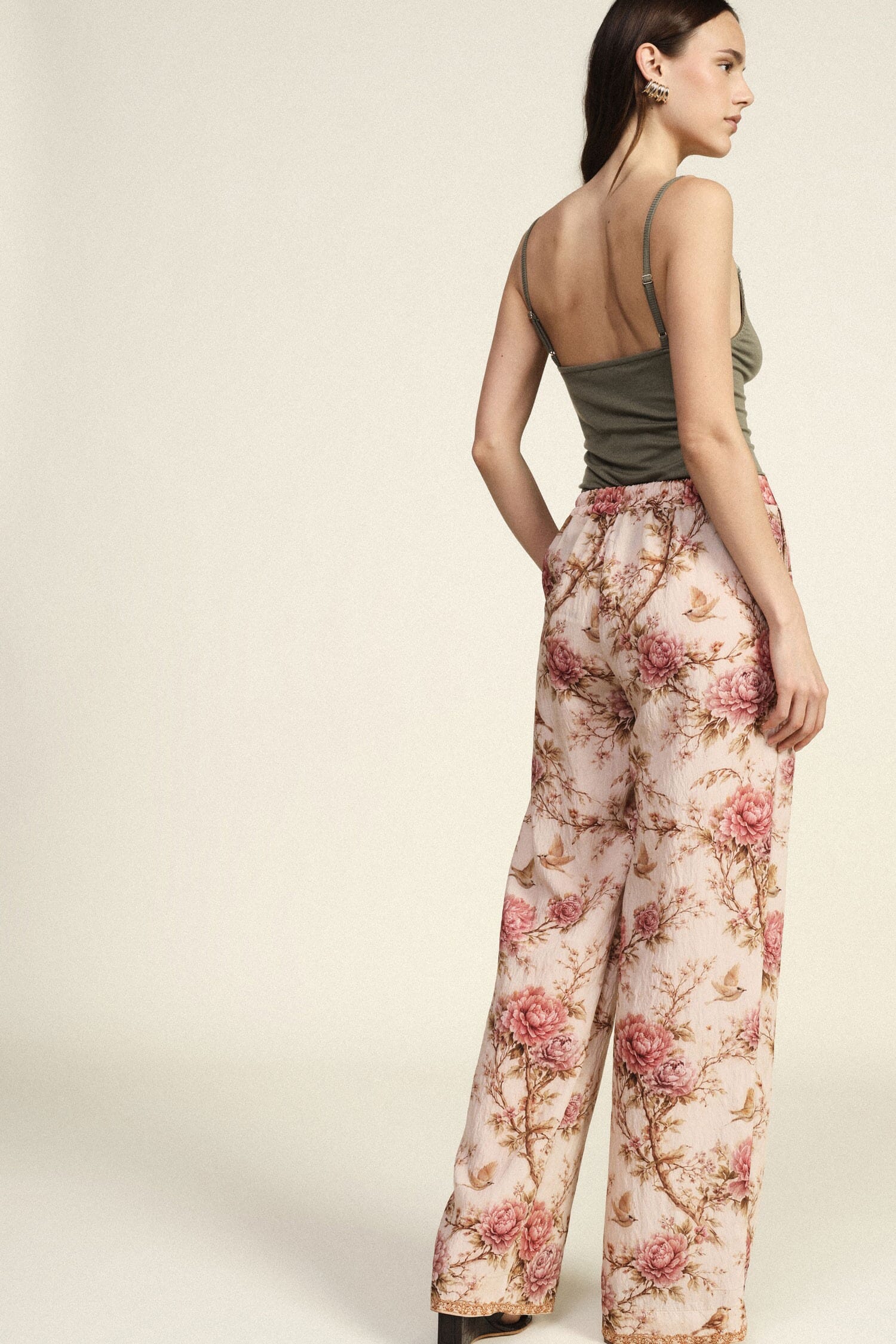 Pantaloni Palazzo Stampa Floreale A Gamba Larga Dixie