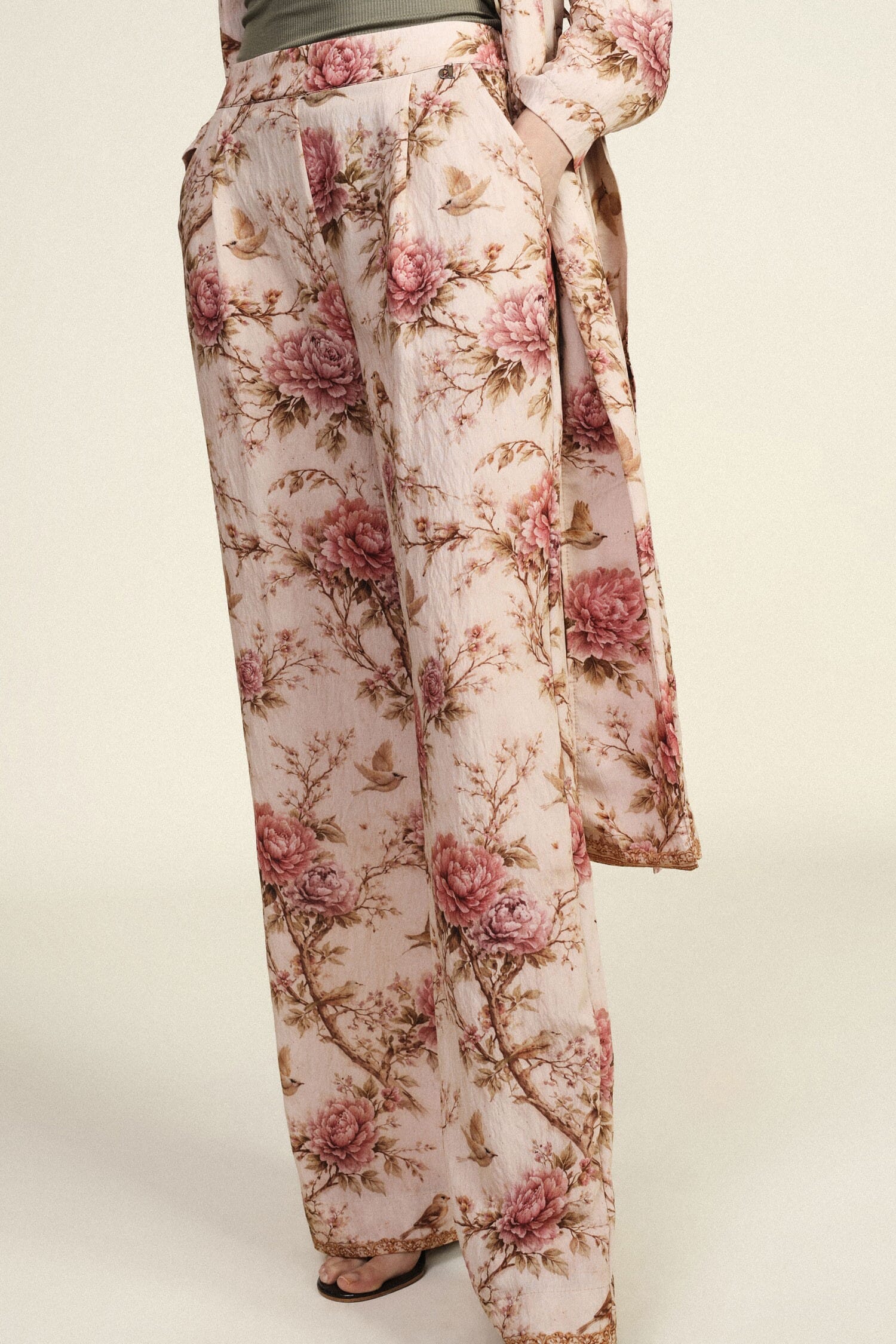 Pantaloni Palazzo Stampa Floreale A Gamba Larga Dixie