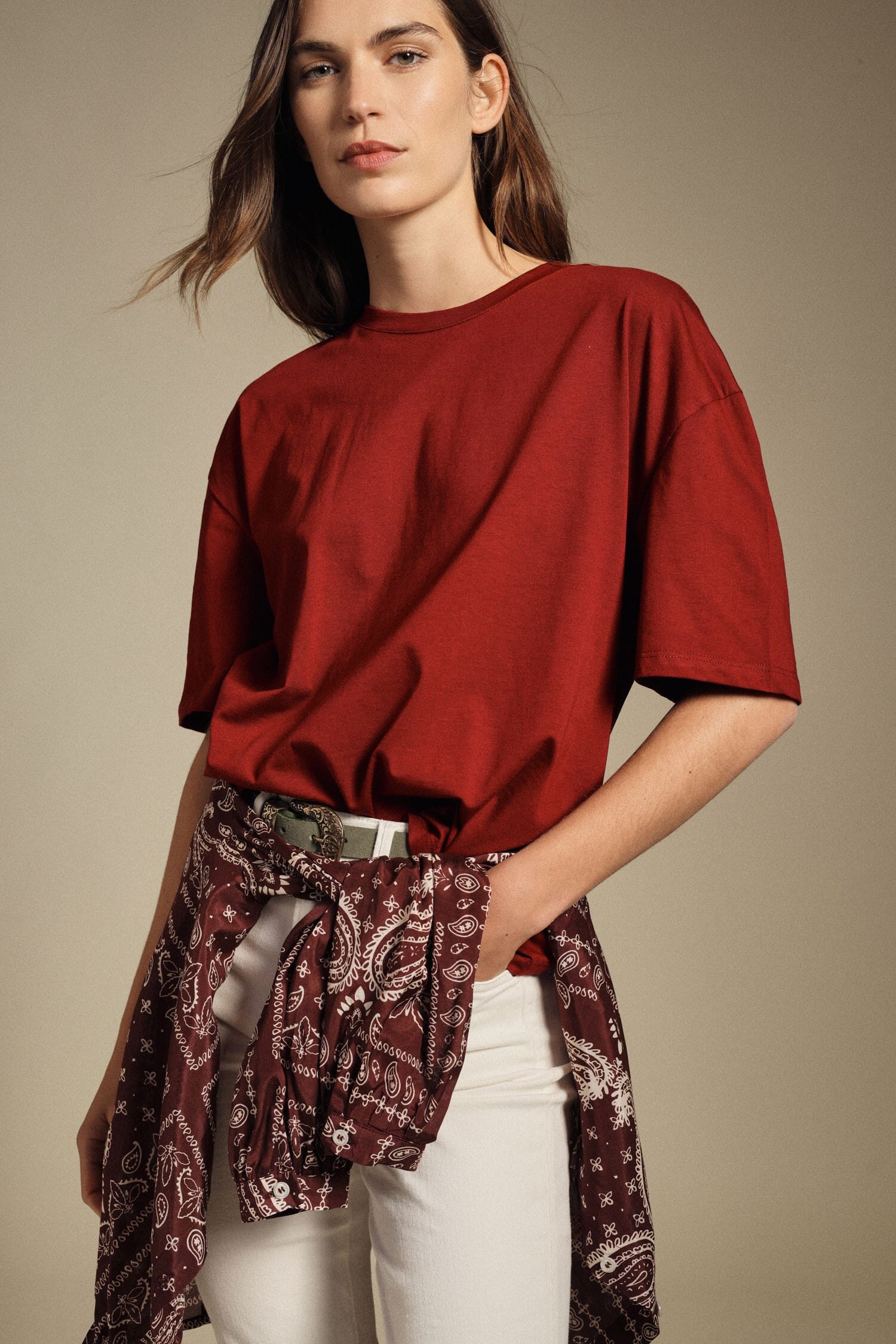T-Shirt Con Maniche Corte E Taglio Squadrato Dixie