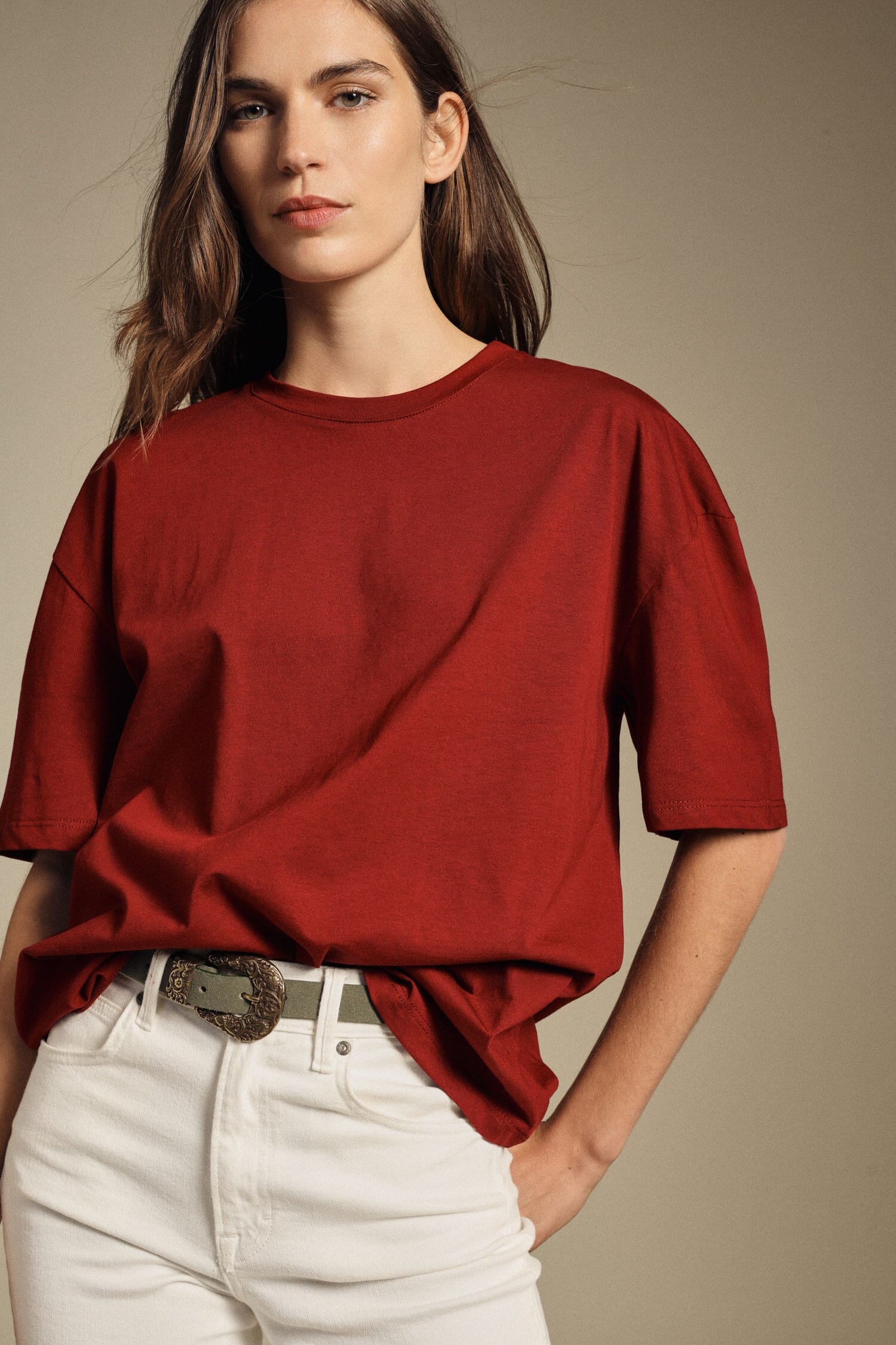 T-Shirt Con Maniche Corte E Taglio Squadrato Dixie