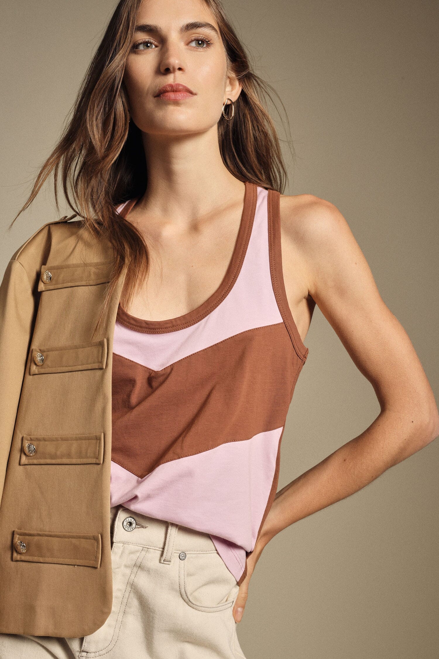 Top Smanicato Con Inserto A V Frontale Dixie