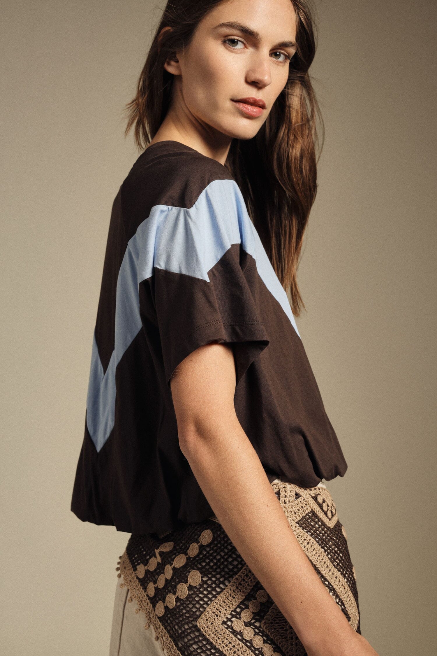 T-Shirt Con Maniche Ampie E Inserto A V Dixie