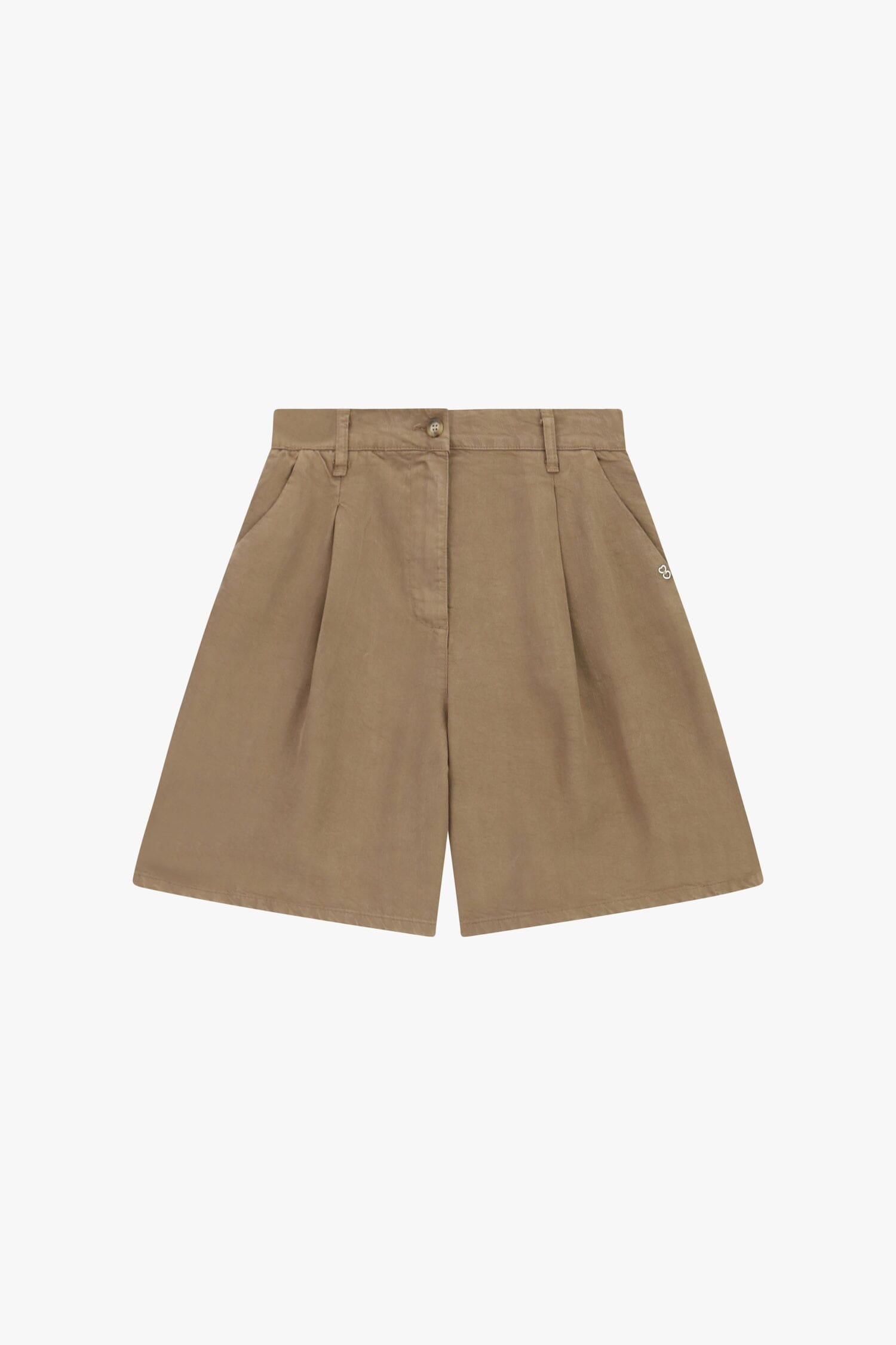 Shorts A Vita Alta Con Pinces E Tasche Laterali Please
