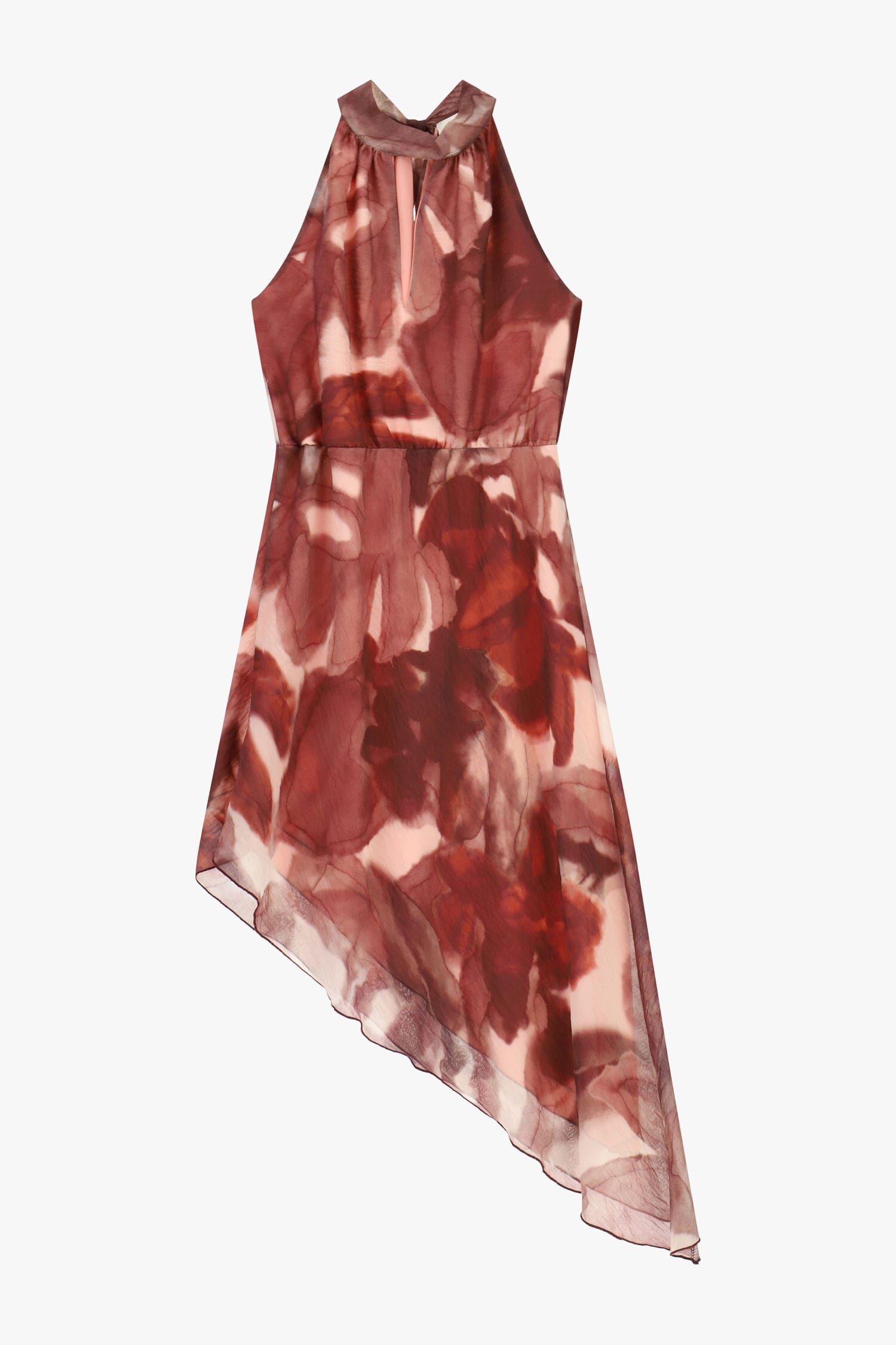 Midi Dress Floral Print With Asymmetric Hemline Dixie