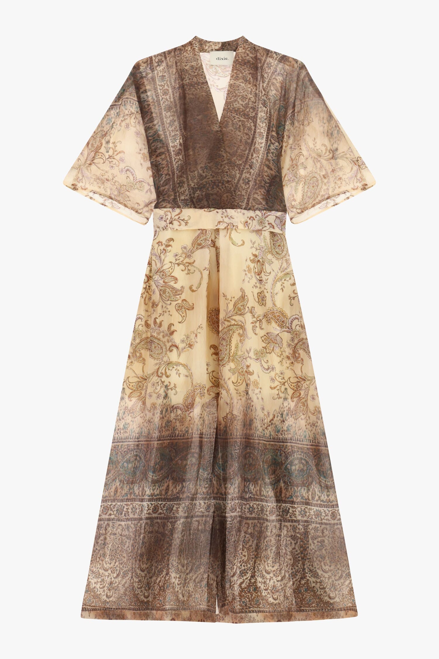 Abito Lungo Stampa Paisley Maniche Ampie Dixie