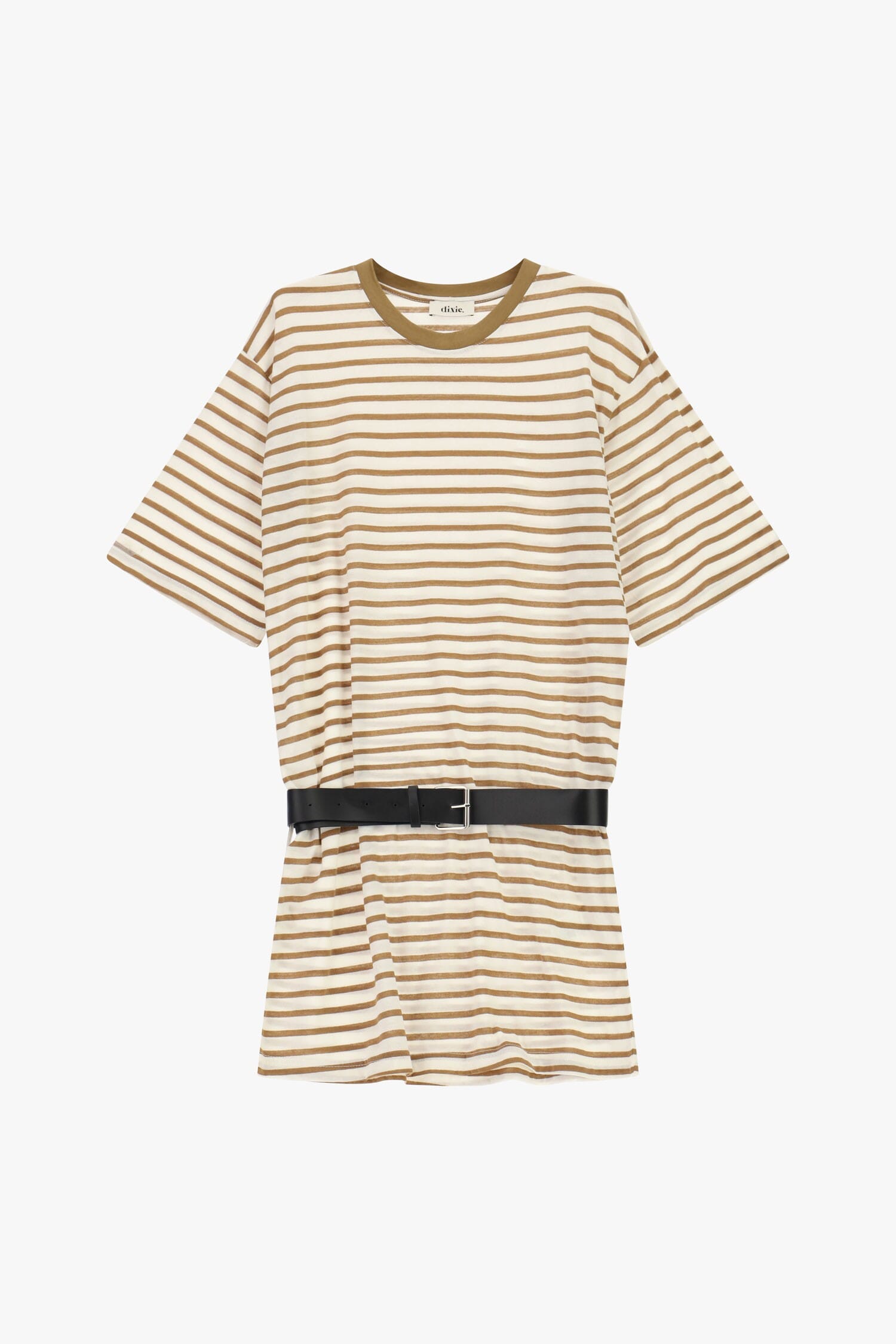 Robe courte rayée avec ceinture et manches courtes Dixie