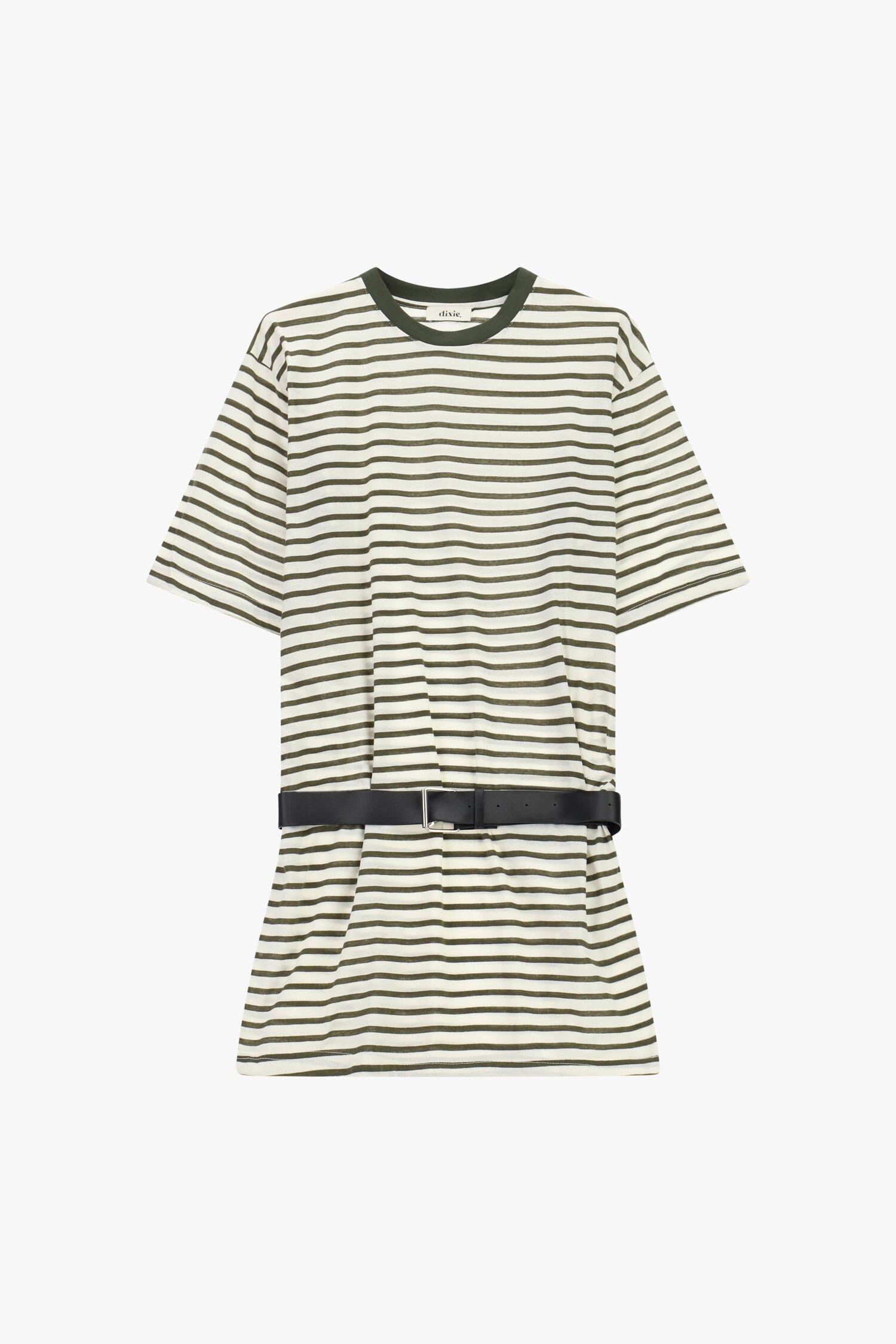 Robe courte rayée avec ceinture et manches courtes Dixie