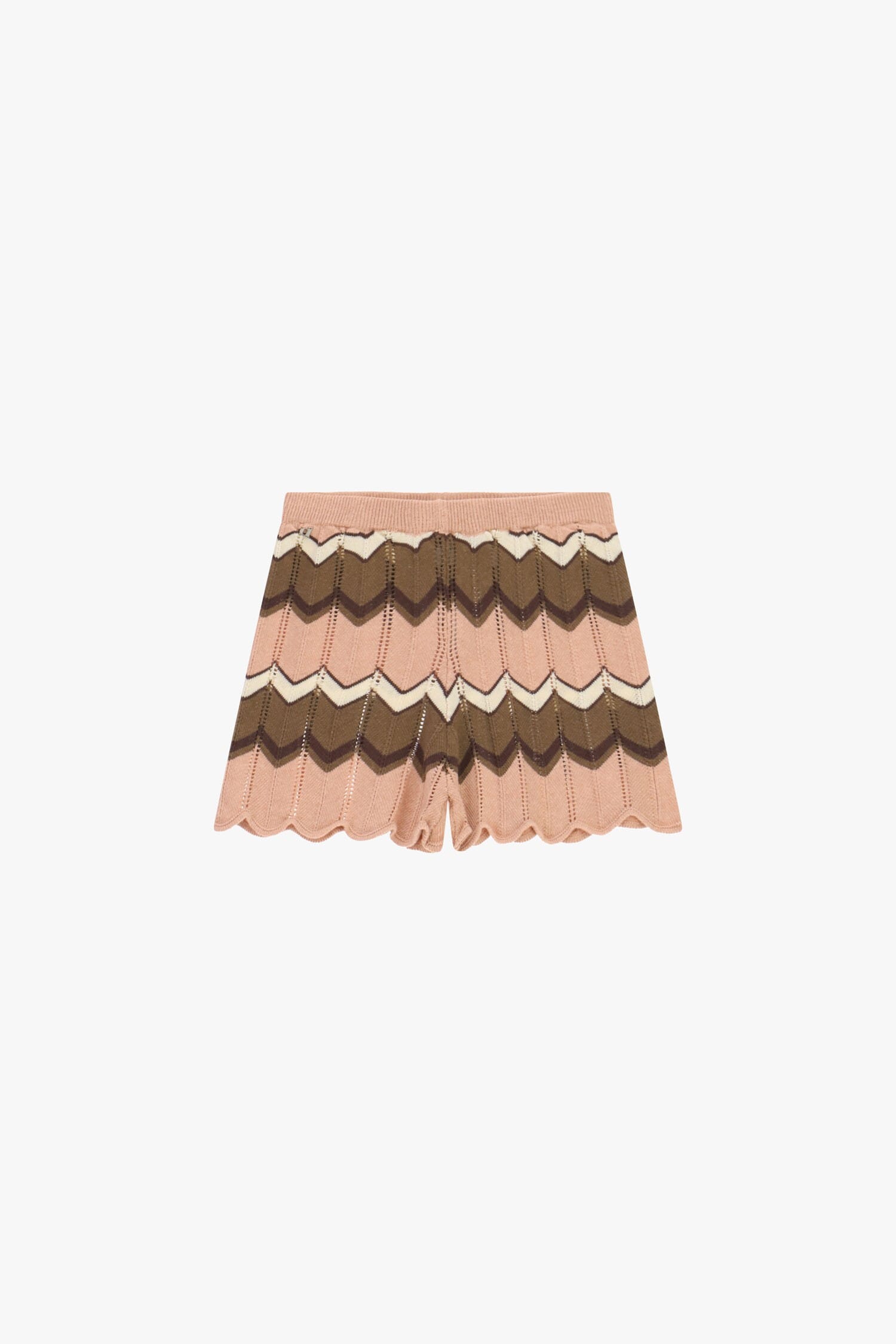Dixie Zigzag Striped Jacquard Shorts with Scalloped Edge (Short en jacquard rayé à bord festonné)