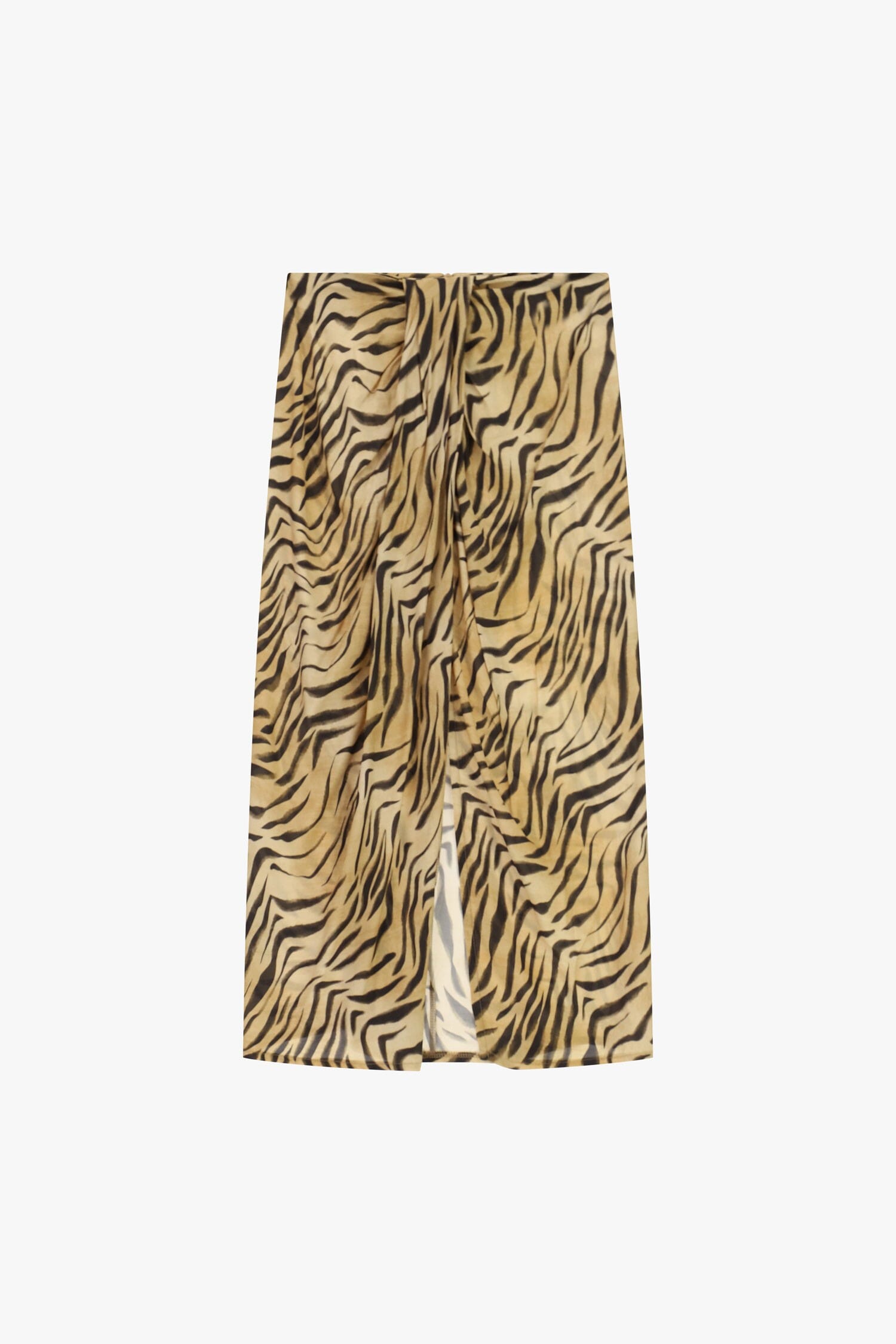 Animal Pattern Midi Skirt With Front Slit Dixie