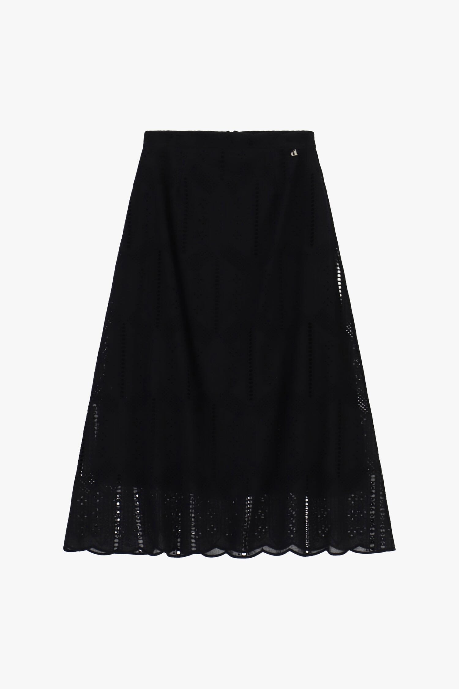 Dixie - Jupe midi perforée à broderies circulaires