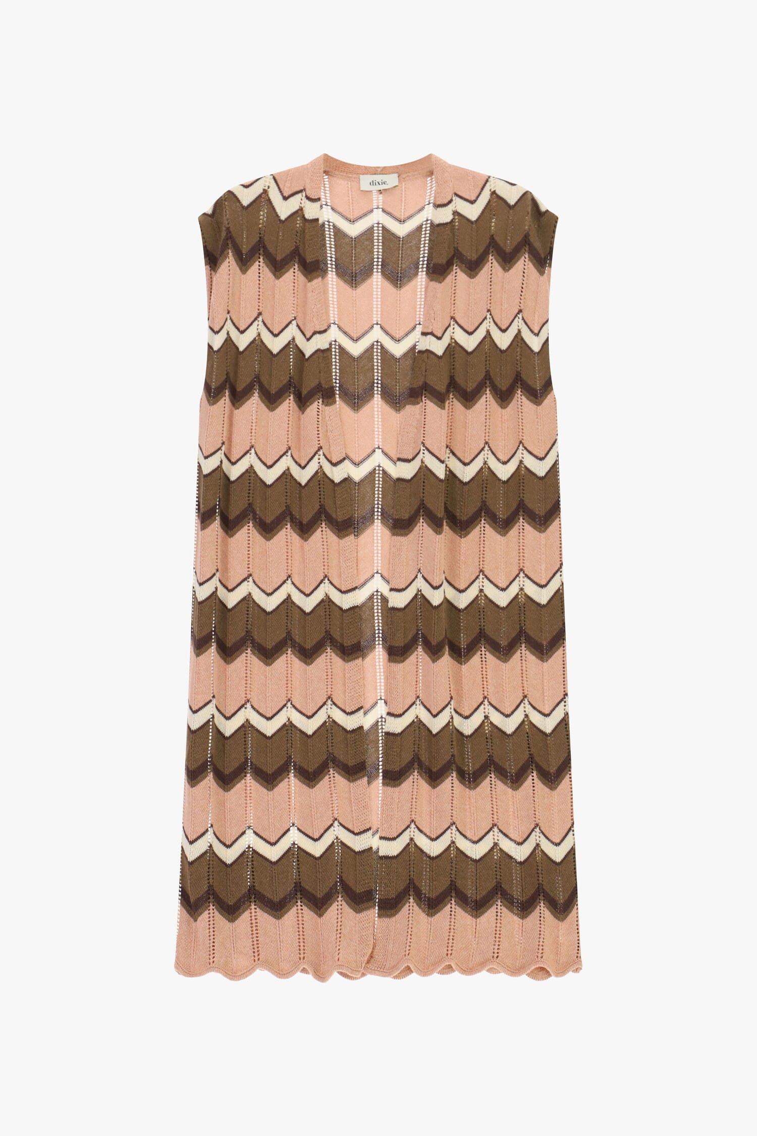 Gilet sans manches avec motif en zigzag et bordure ondulée Dixie