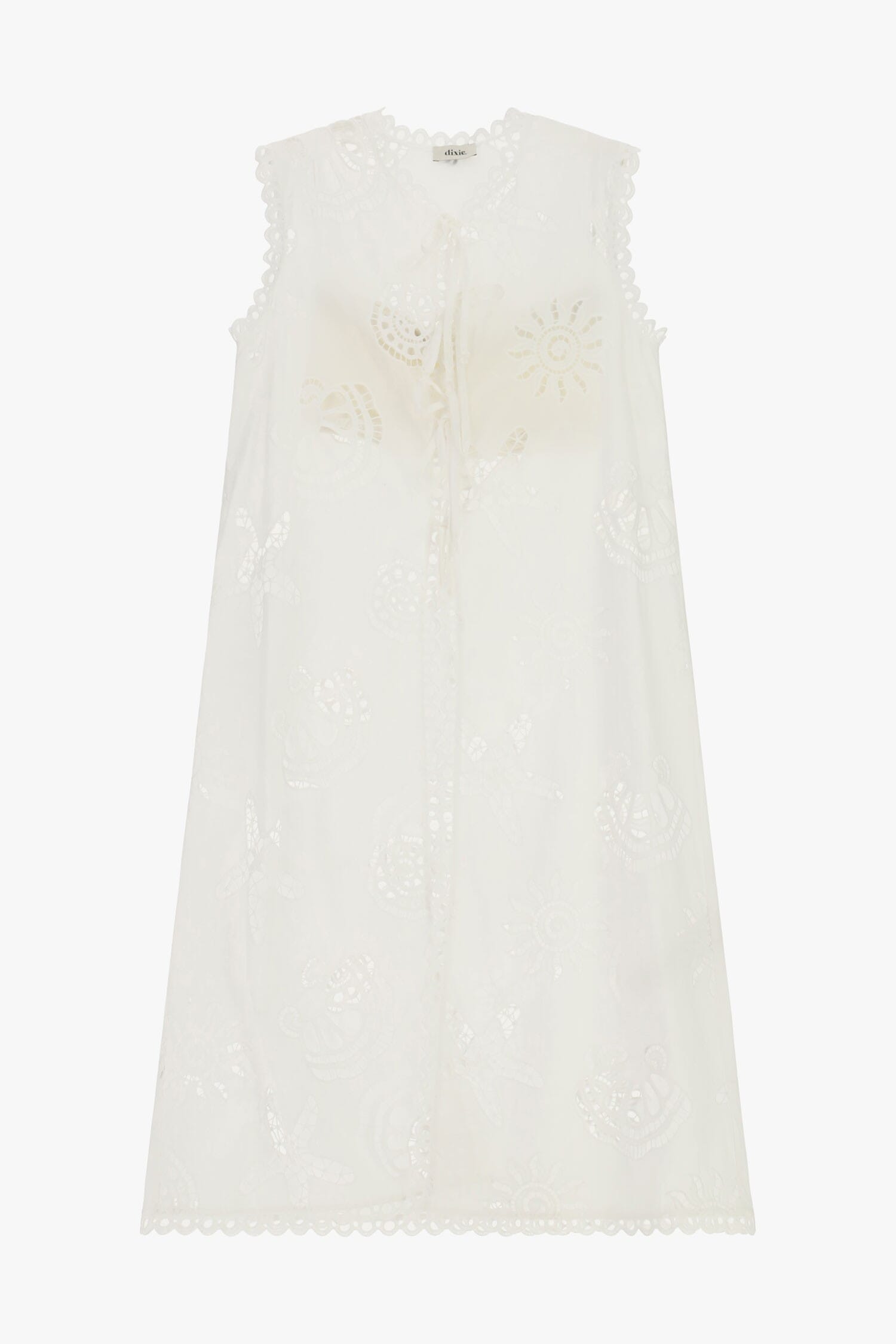 Top sans manches avec broderie perforée décorative Dixie
