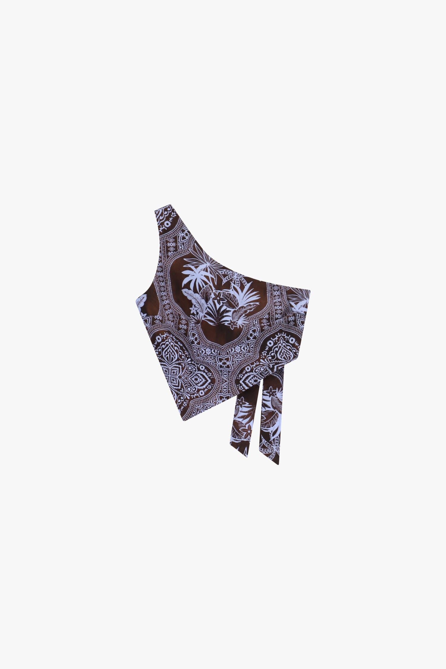 Dixie Paisley Print One-Shoulder Asymmetrical Top
