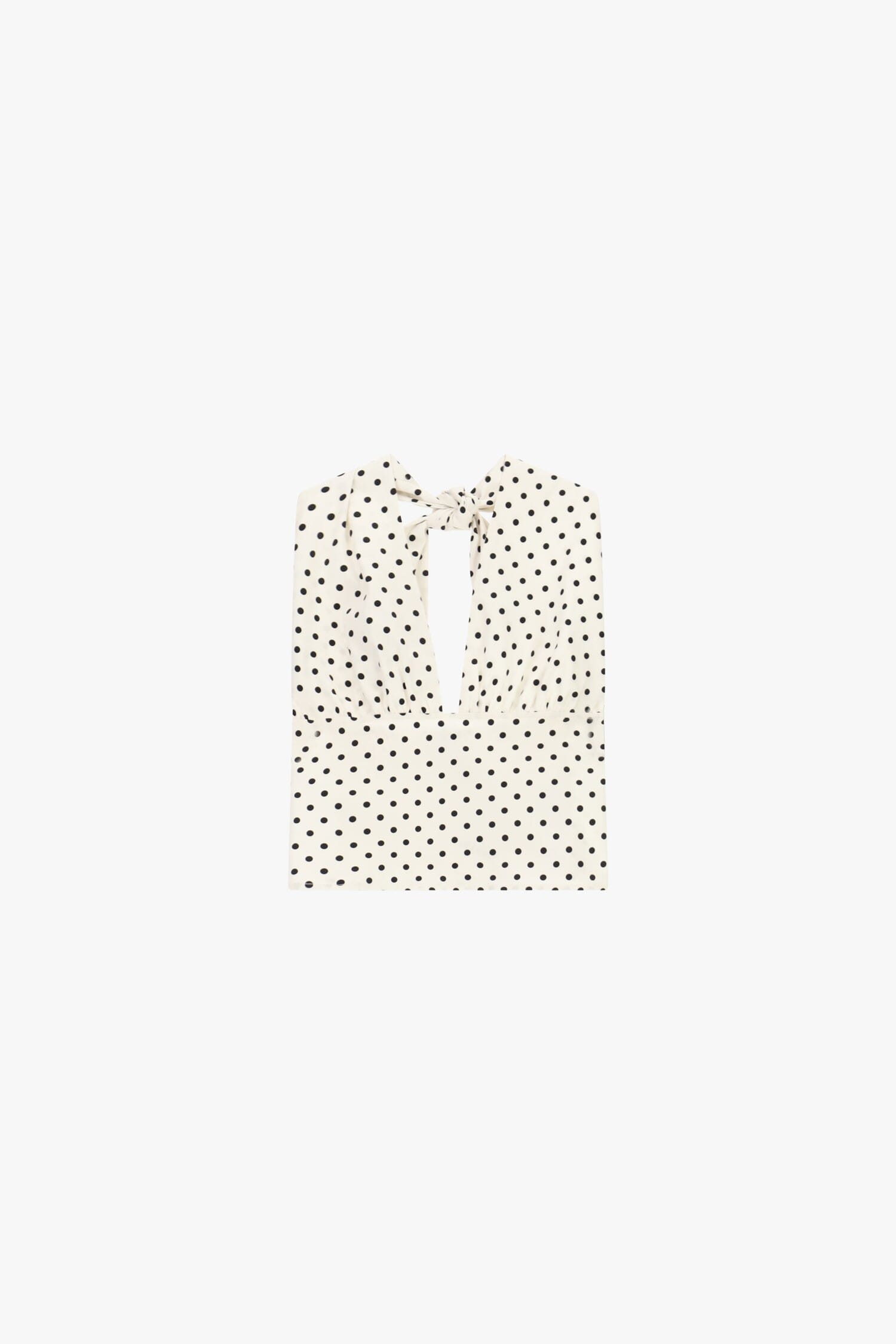 Top à pois avec encolure profonde et nœud de Dixie