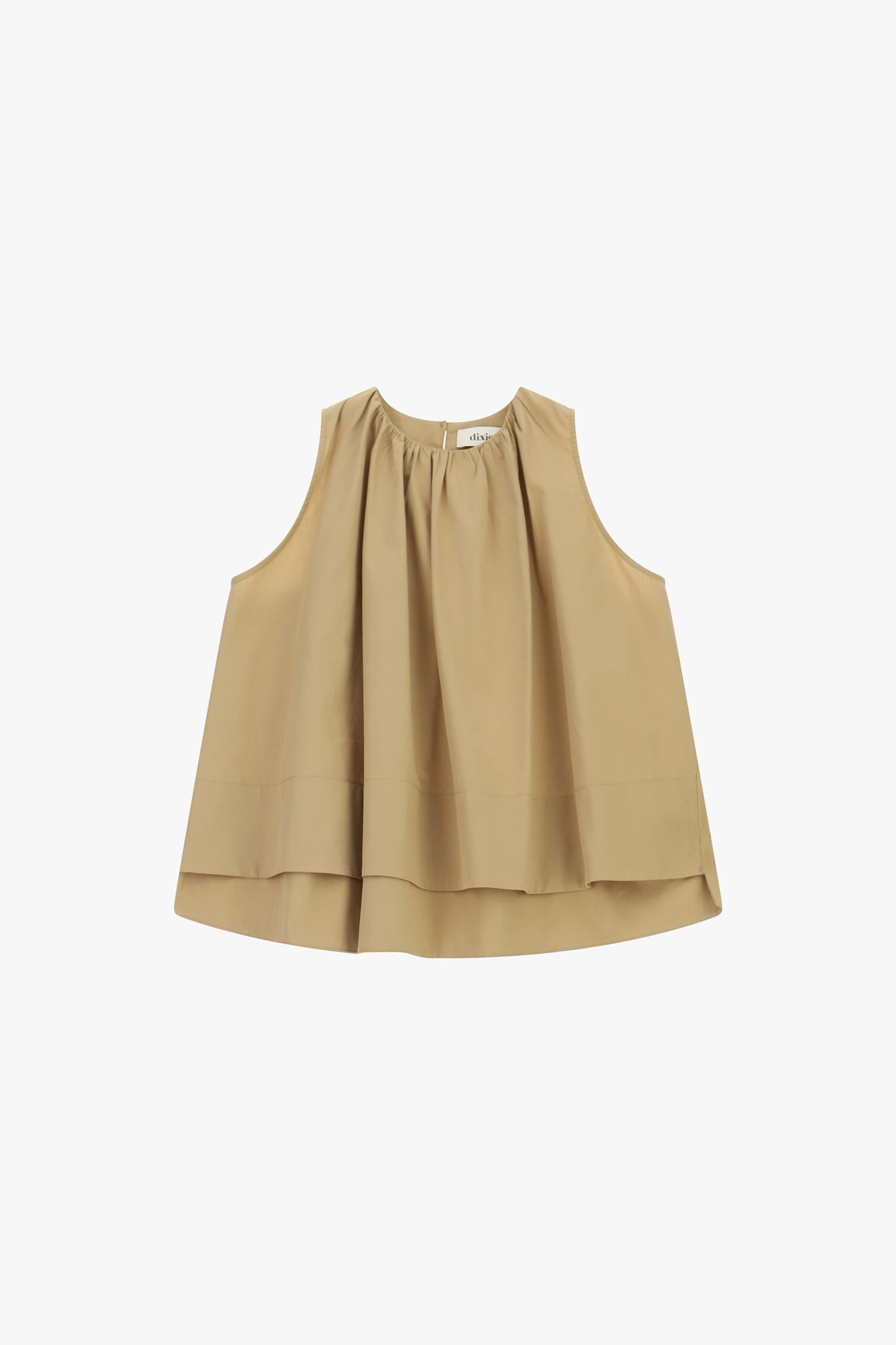 Dixie Wide Sleeveless Top With Curled Pleats (Top sans manches avec plis bouclés)