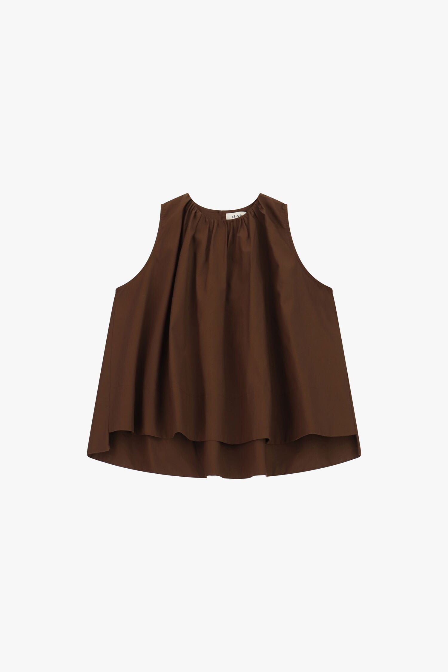 Dixie Wide Sleeveless Top With Curled Pleats (Top sans manches avec plis bouclés)