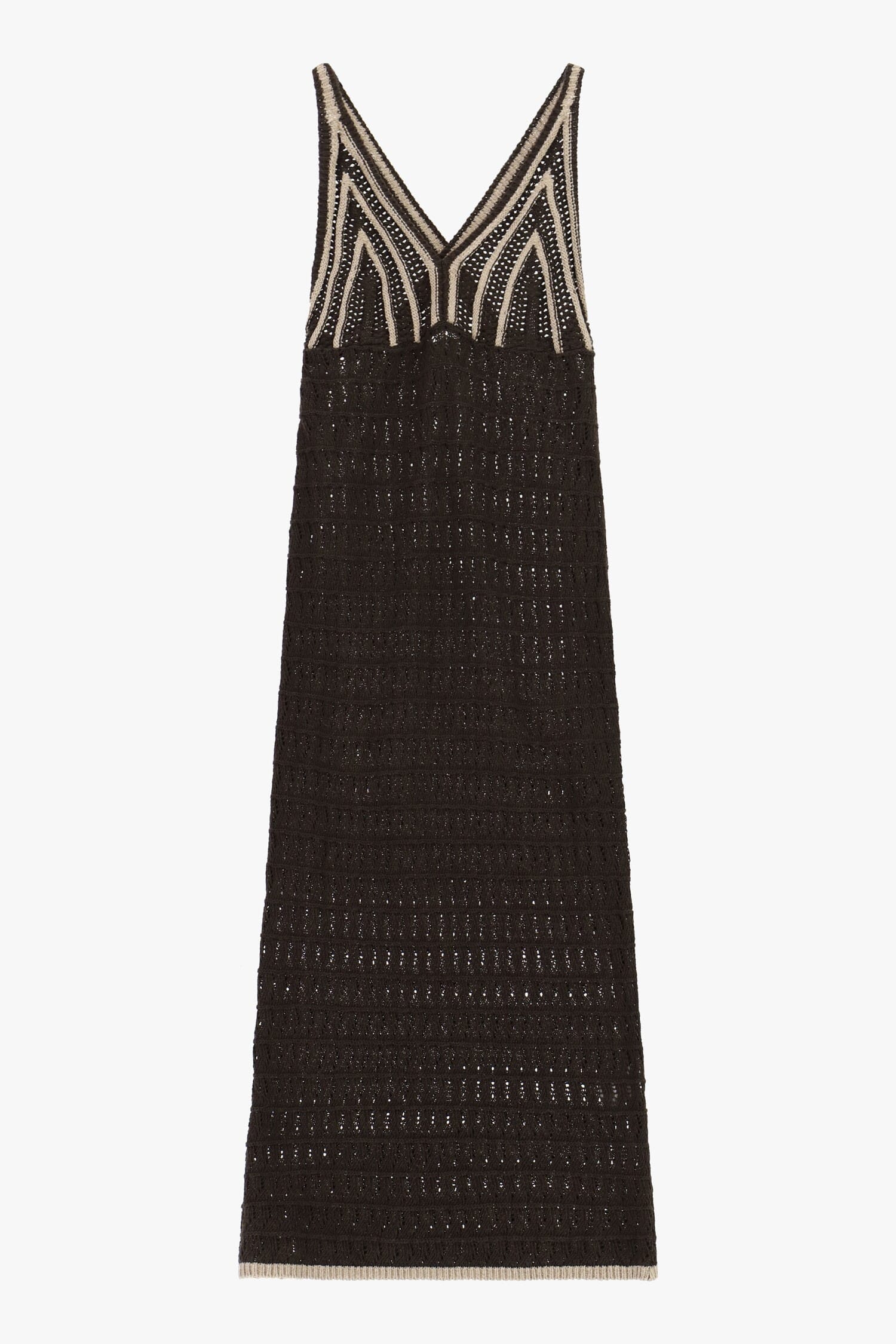 Abito Lungo Crochet Con Profili A Contrasto Please