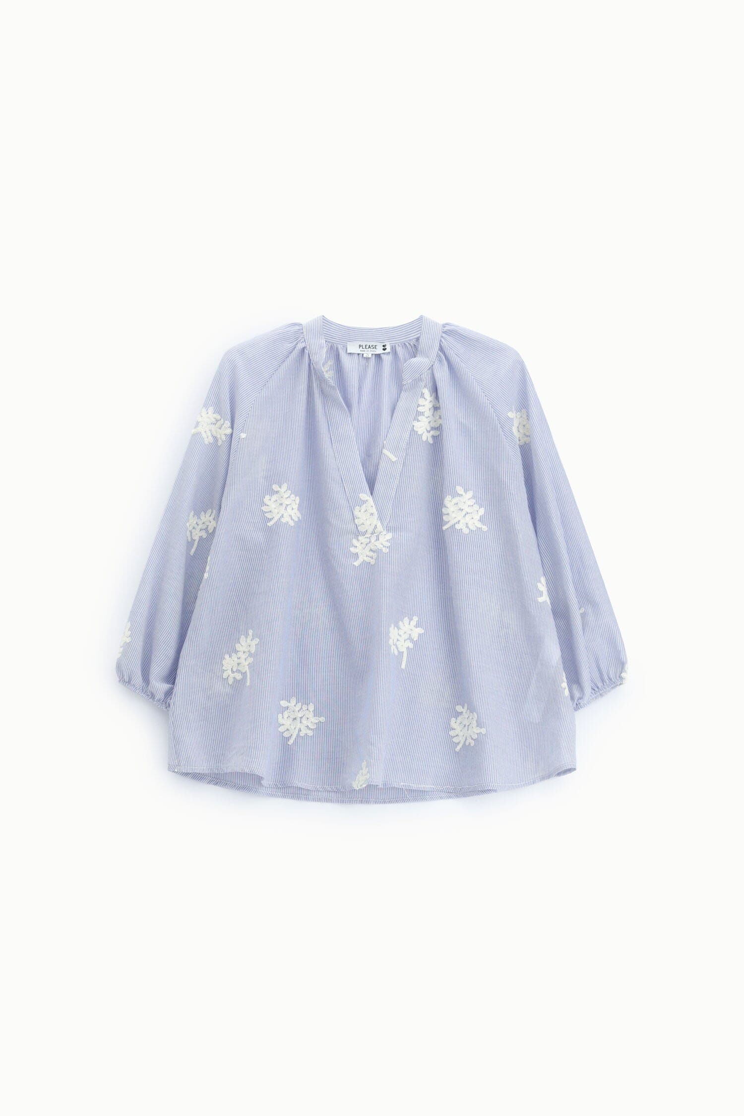 Blusa Ampia A Righe Con Motivo Floreale Please