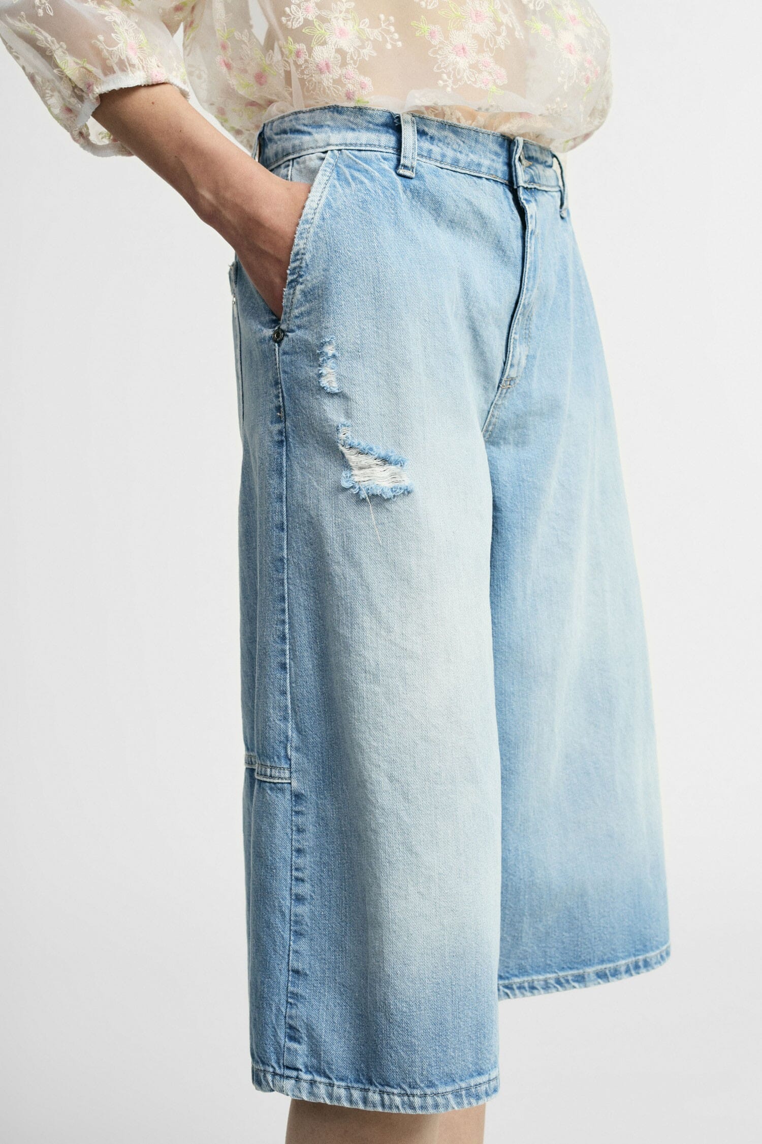 Bermuda Shorts Cinque Tasche Con Effetto Slavato Please