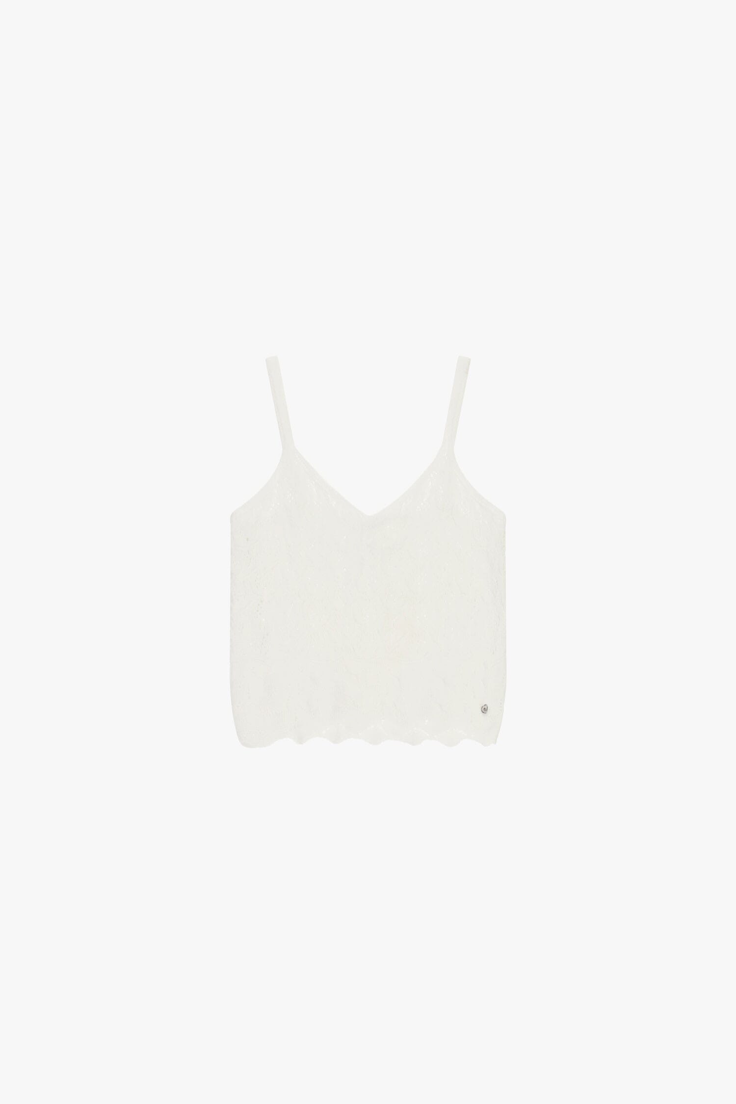 Maglia Smanicata Lavorata A Uncinetto Con Spalline Please