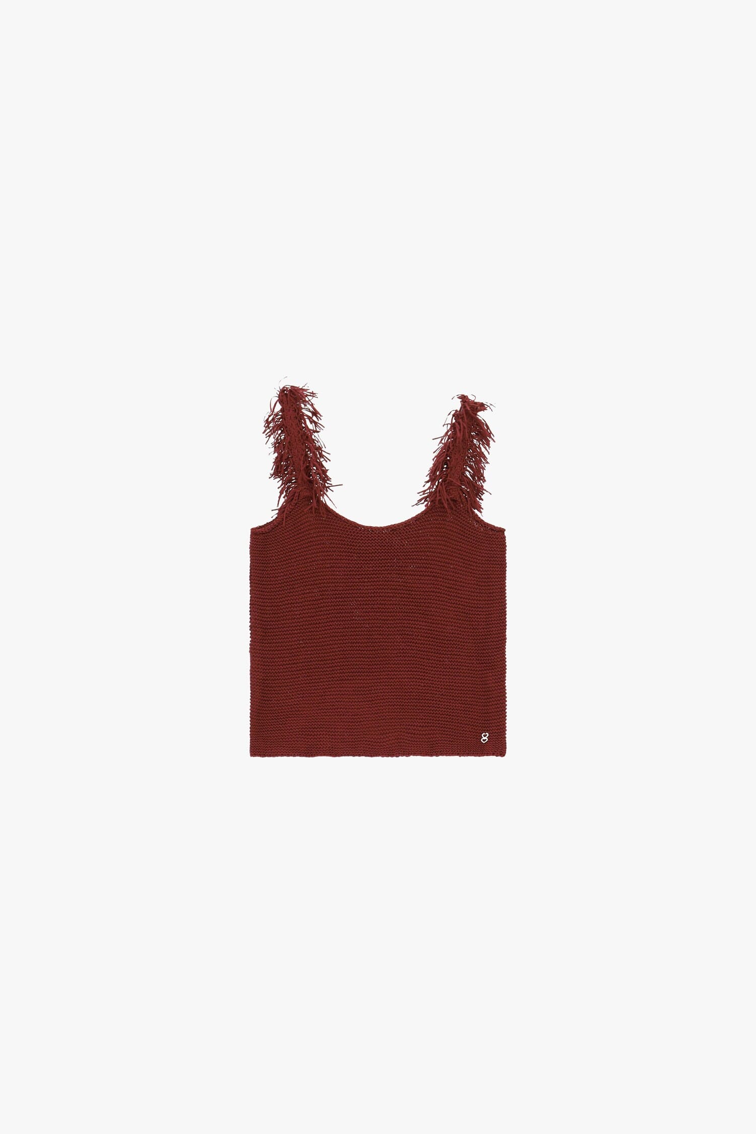 Maglione Smanicato Con Spalline Frangiate Please