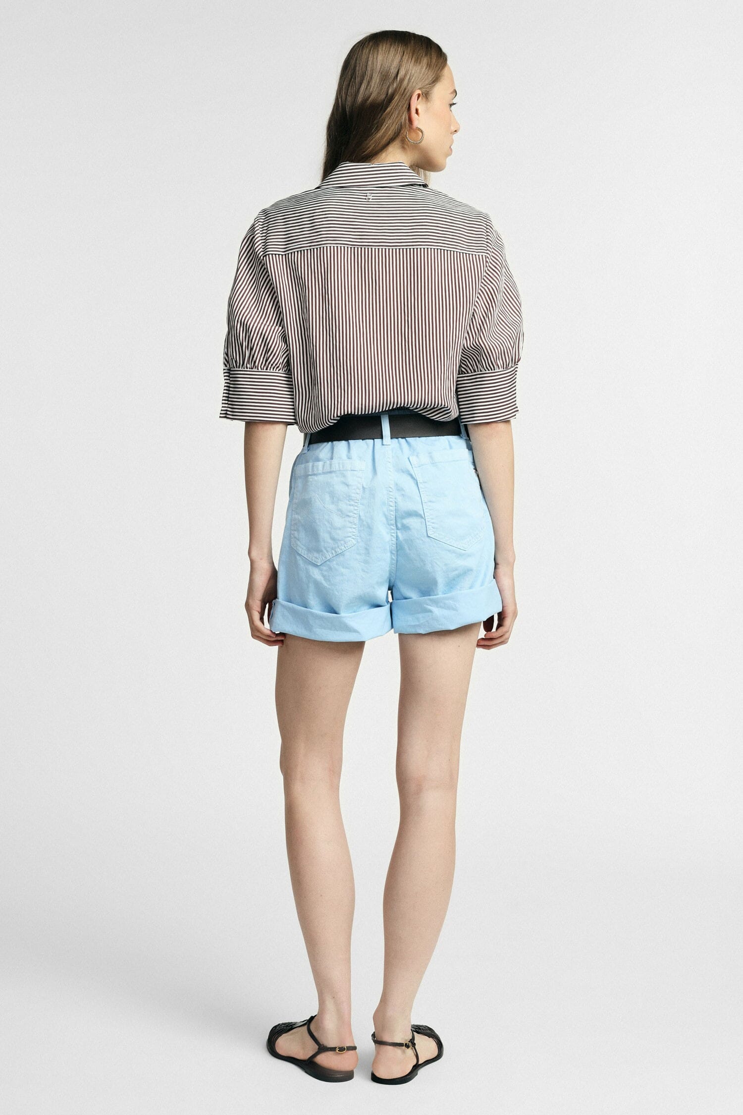 Regular-Fit Shorts With Belt And Turn-ups Please