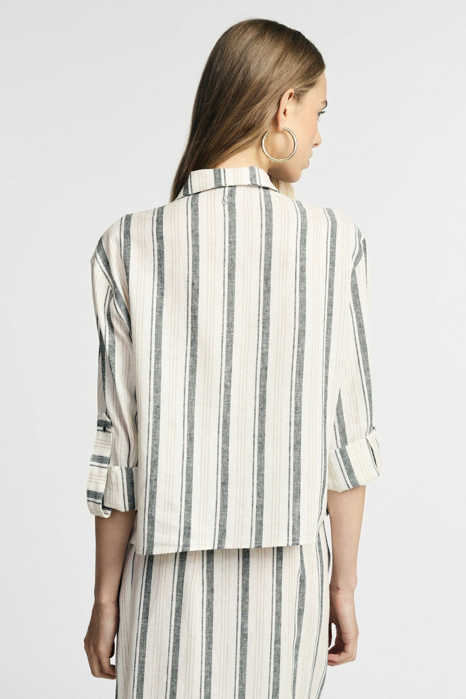 Camicia A Righe Con Tasche Frontali E Maniche Arrotolabili Please