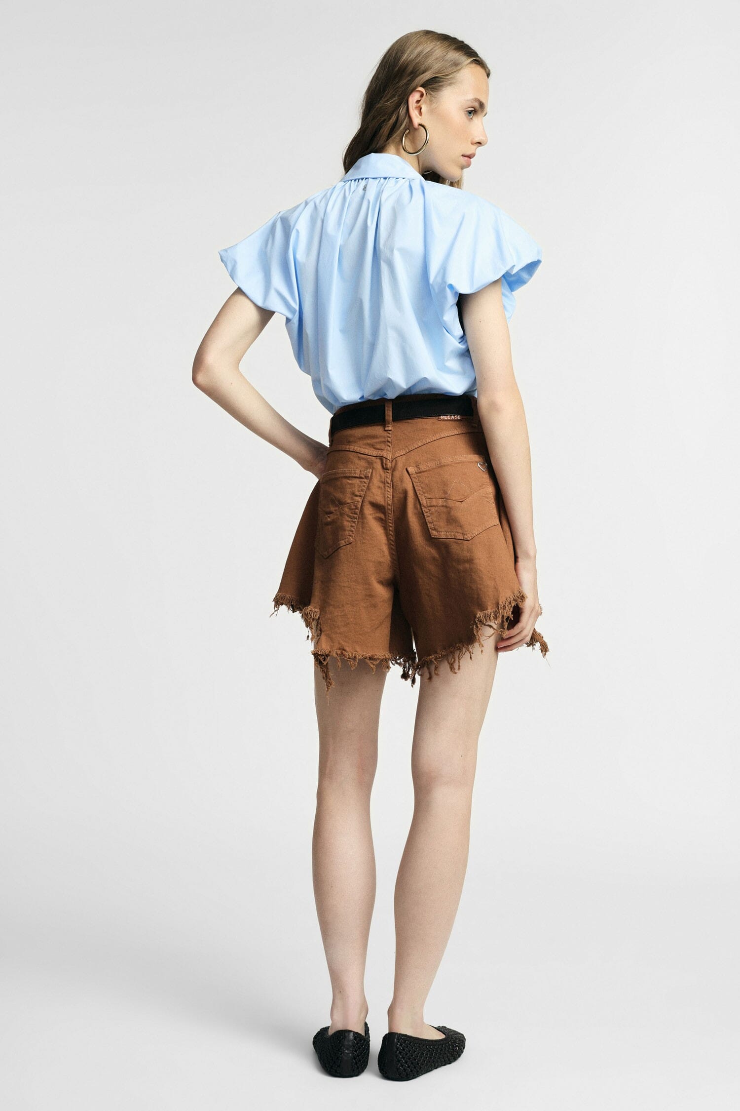 Shorts Regular-Fit Con Orlo Sfrangiato E Cinque Tasche Please