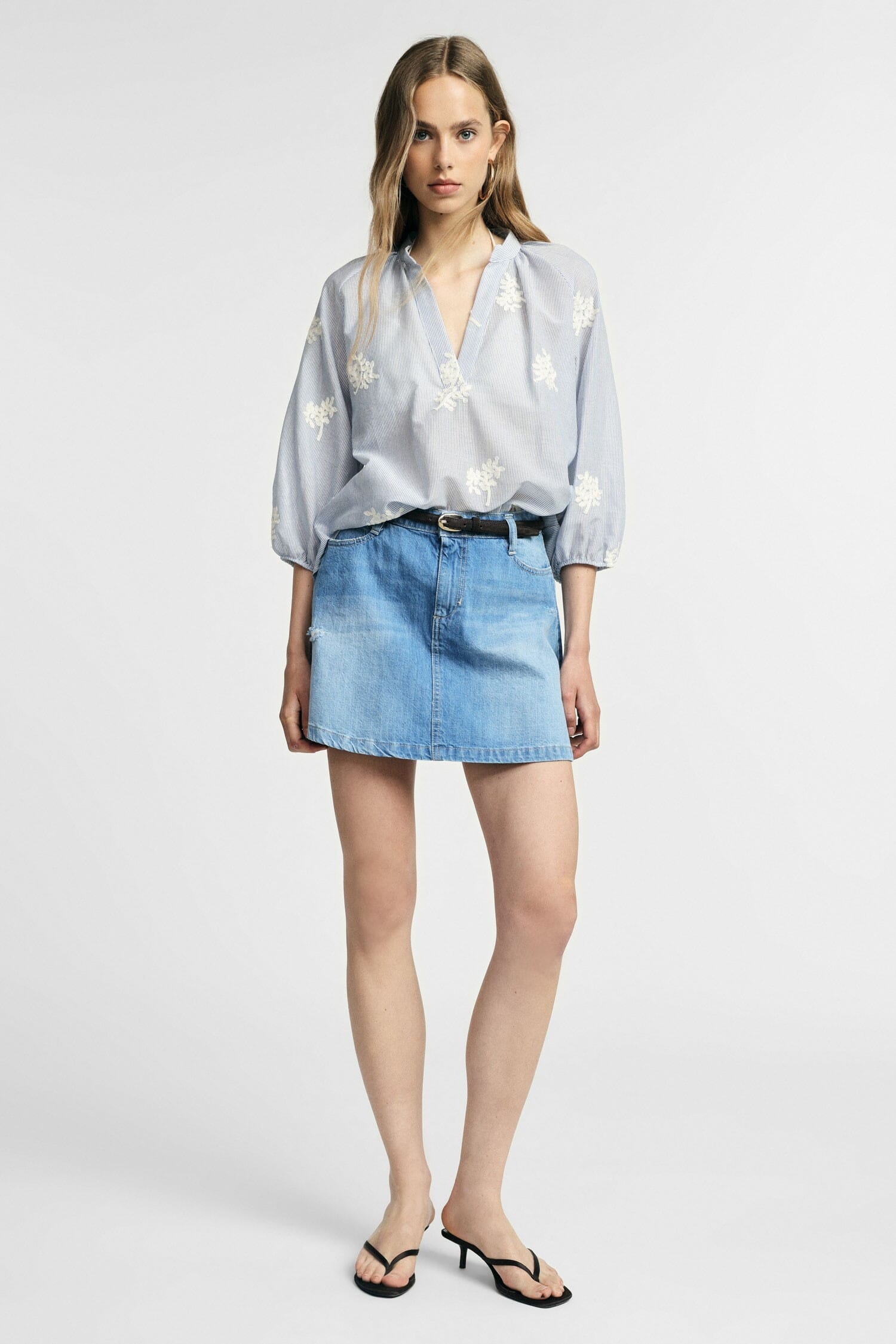 Jupe courte Five Pockets Denim Fitted Effect Please
