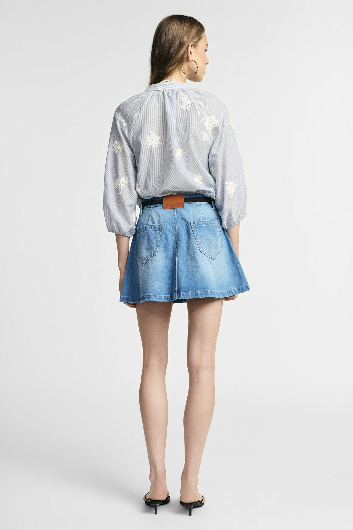 Jupe courte Five Pockets Denim Fitted Effect Please