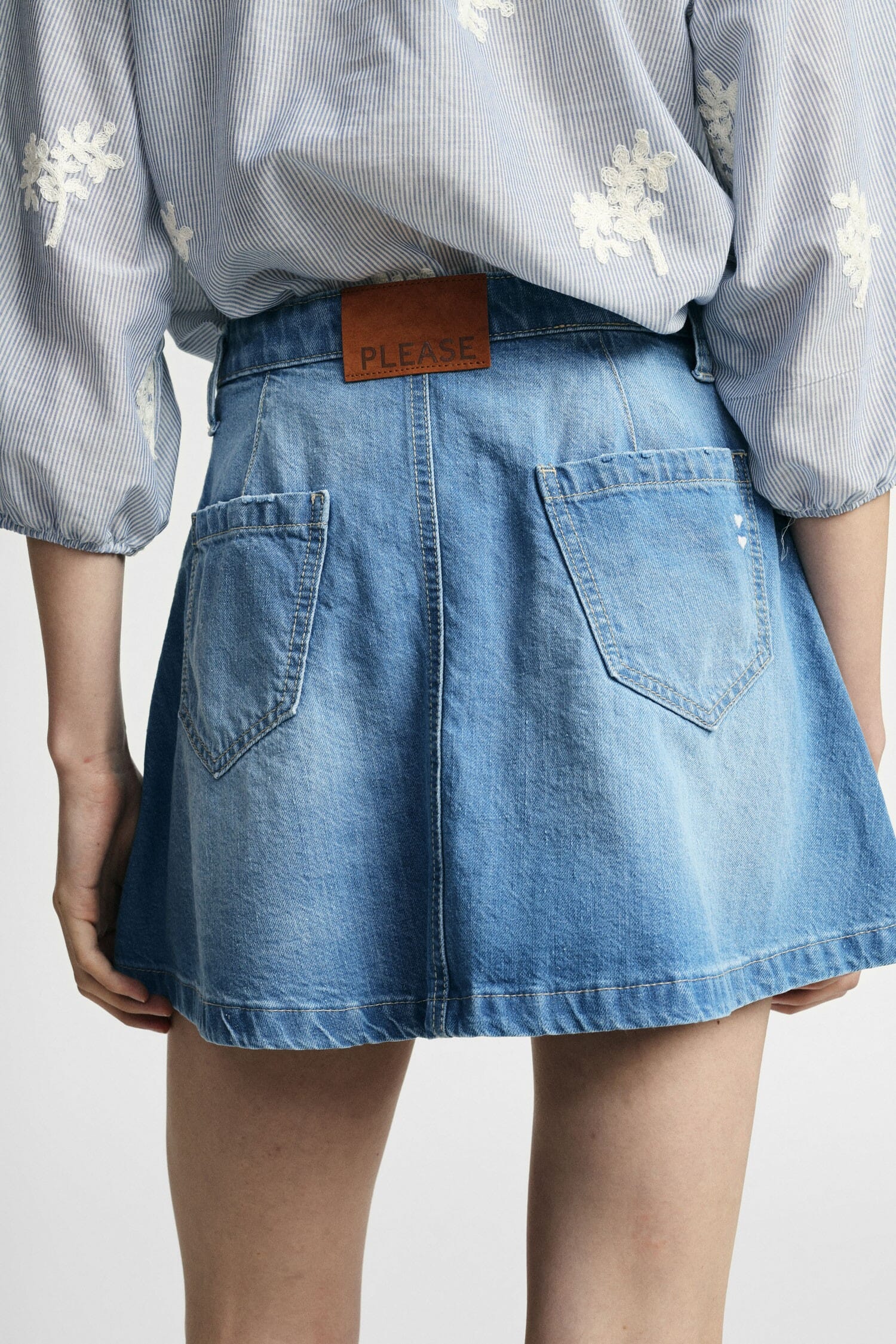 Jupe courte Five Pockets Denim Fitted Effect Please