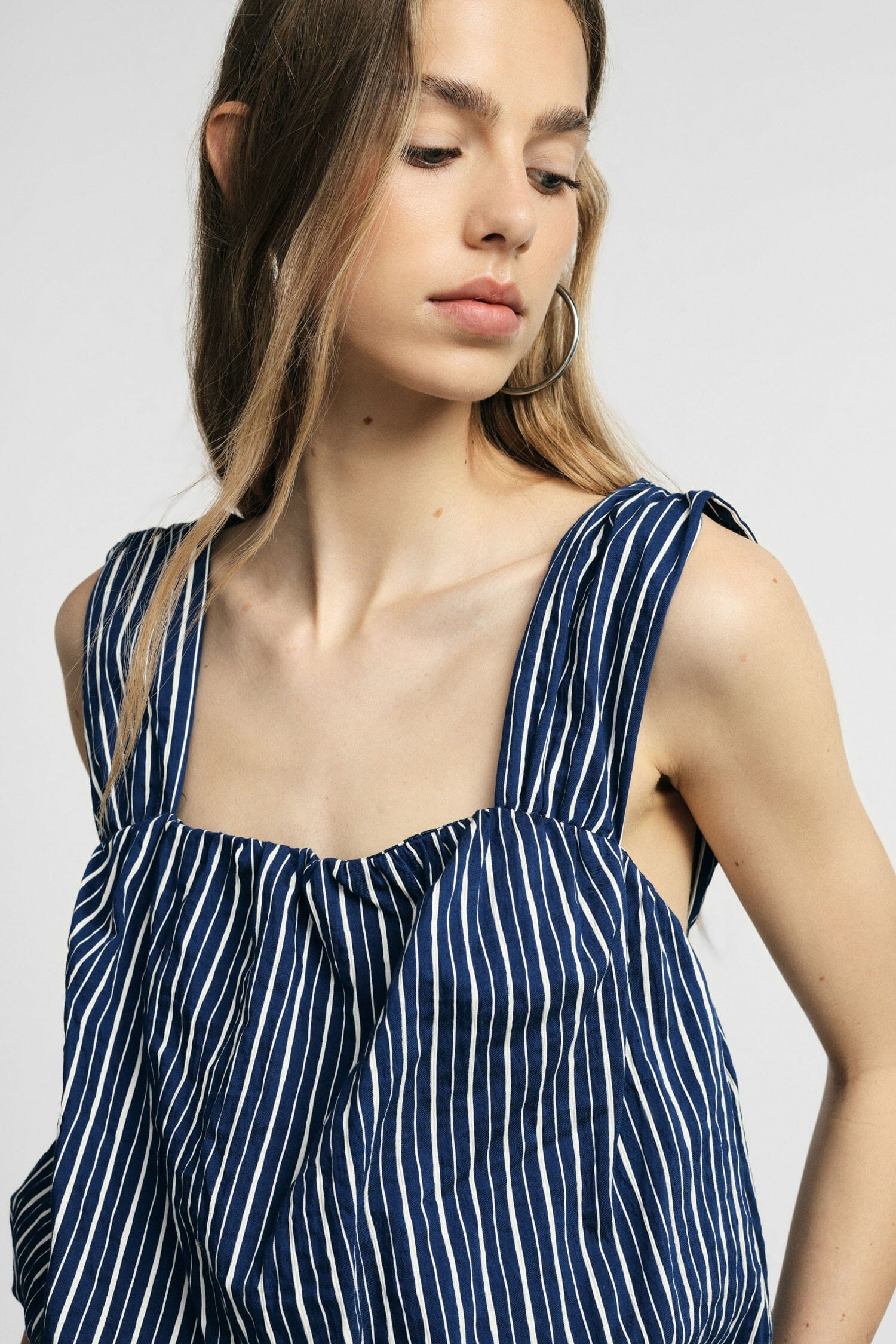 Cropped Striped Top with Wide Straps Please
