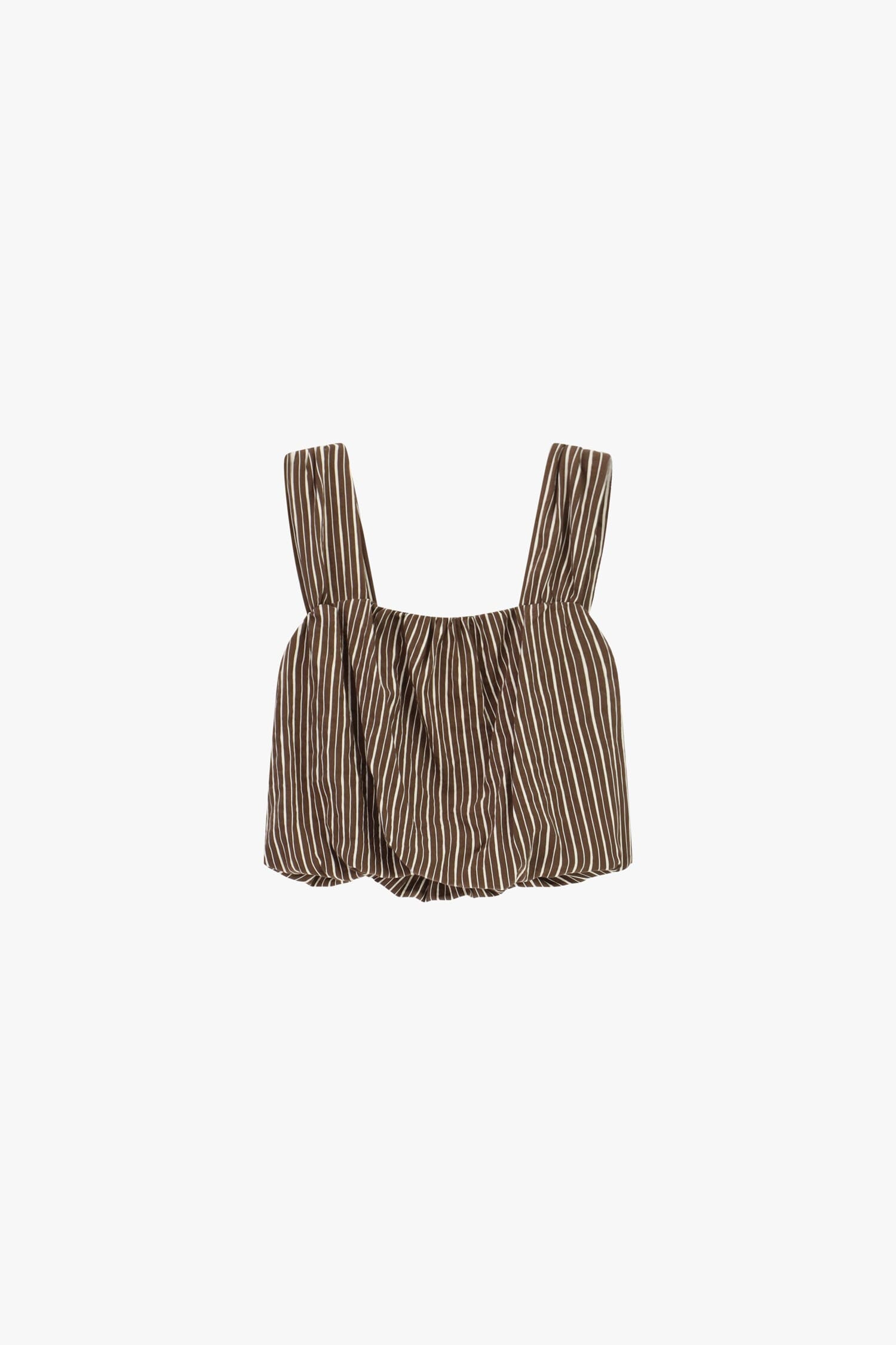Cropped Striped Top with Wide Straps Please