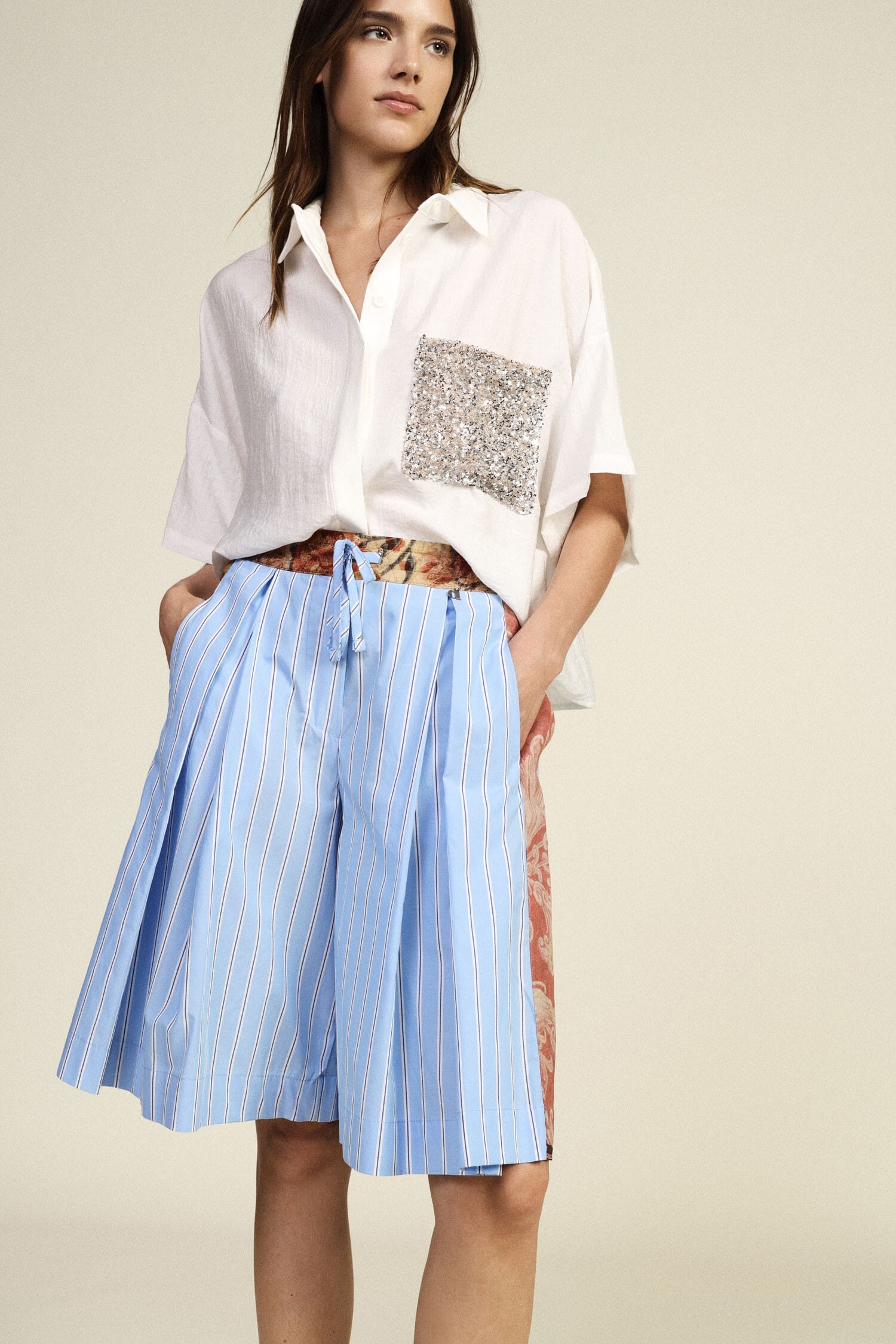 Shorts A Righe Con Laccio Regolabile Dixie