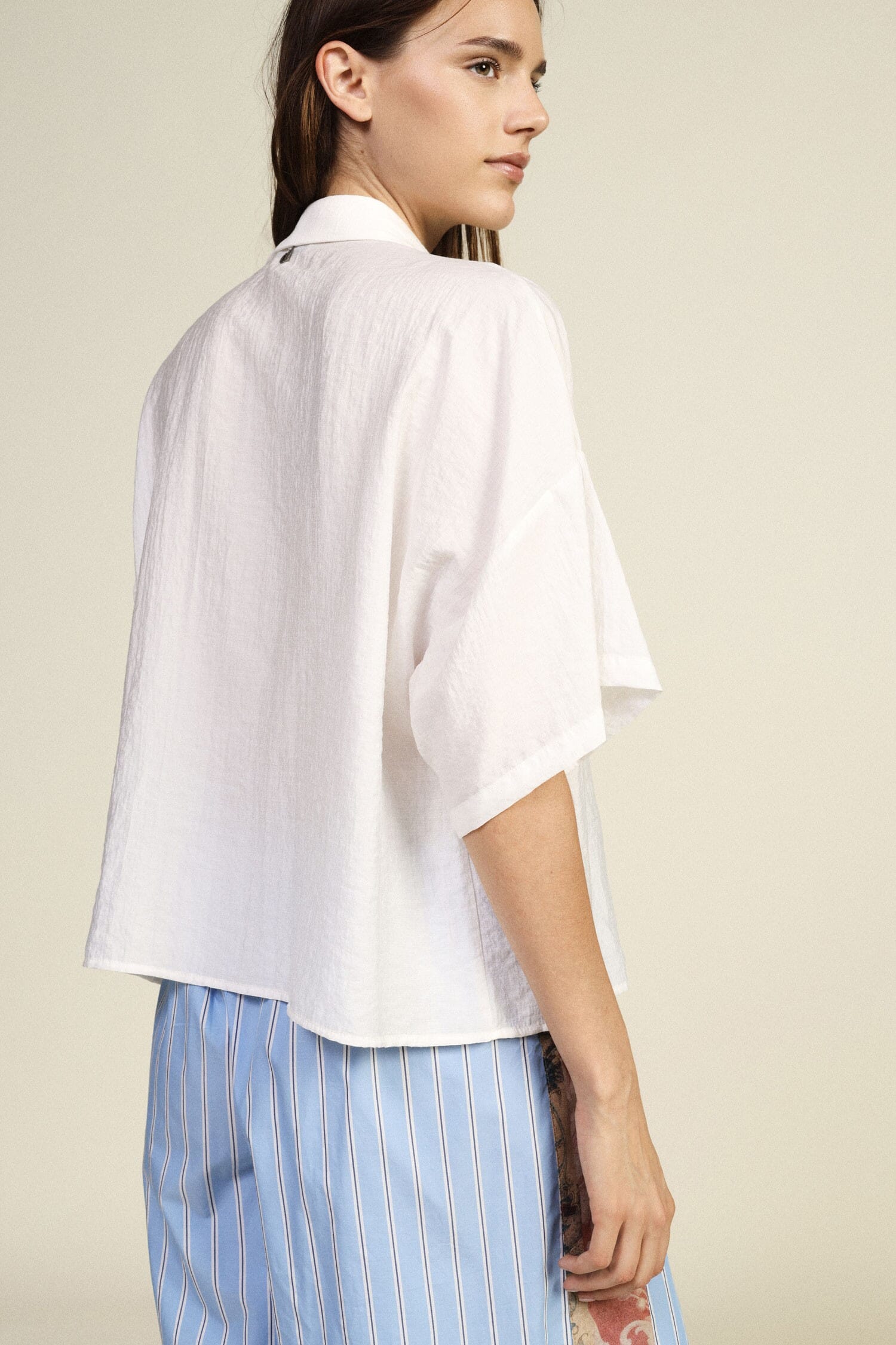 Boxy Shirt With Short Sleeves And Sequins Pocket Dixie