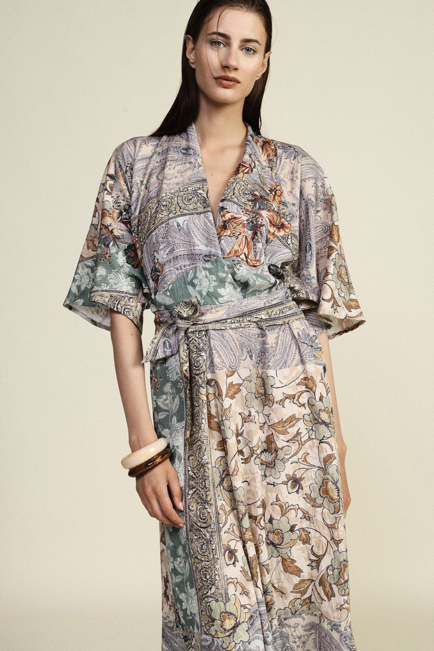 Long Dress Print Patchwork Fabric Belt Dixie