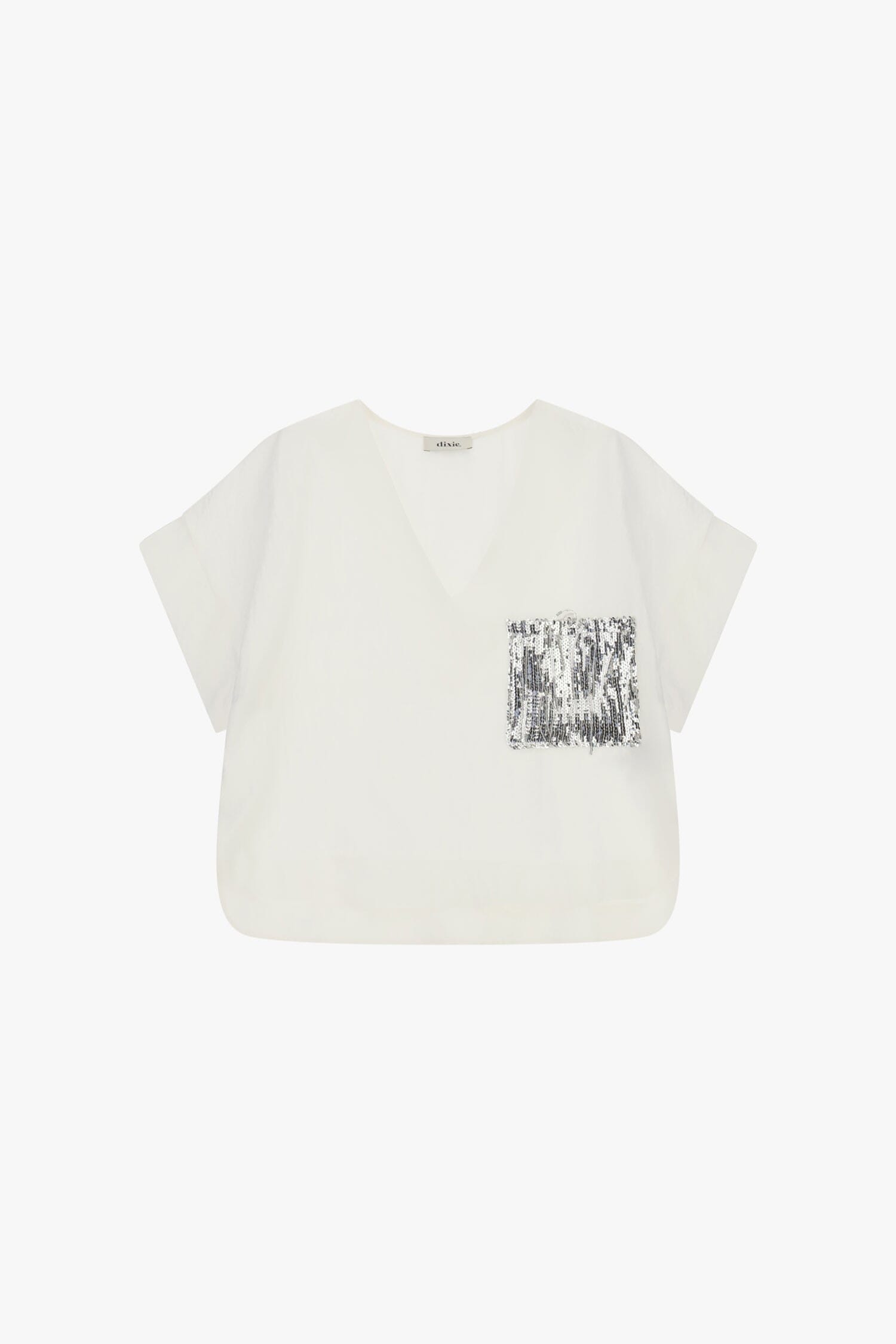 Short Blouse With Front Decorated Pocket Dixie