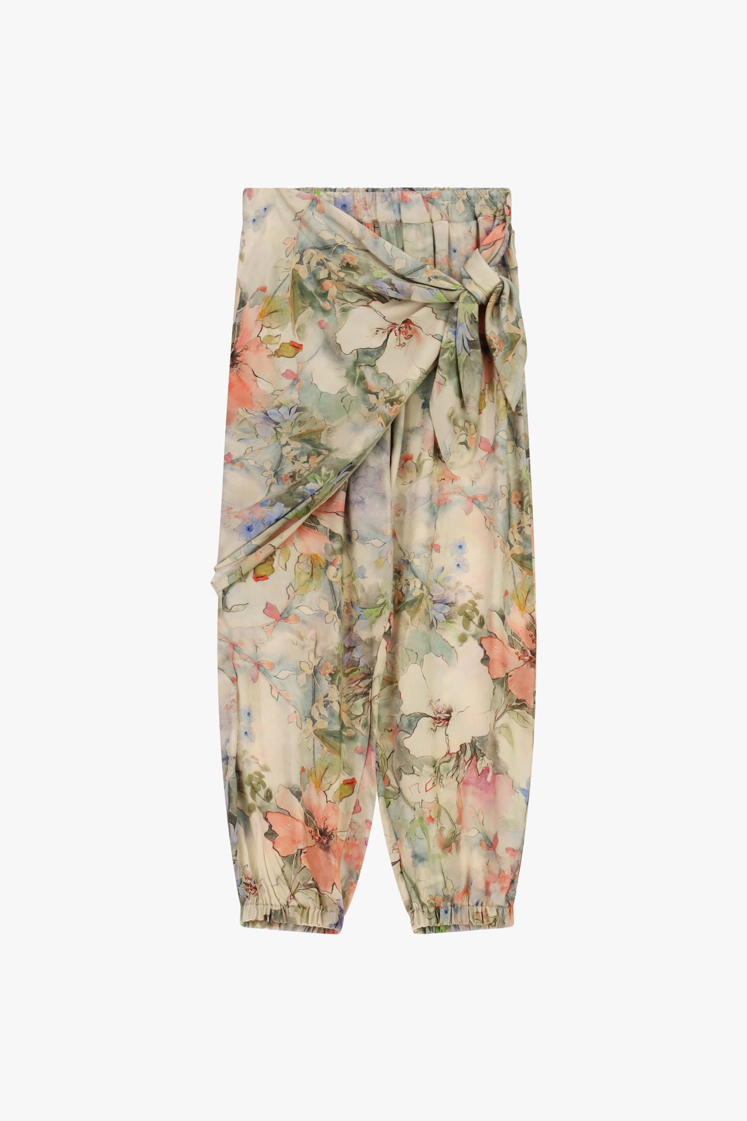 Pantaloni Jogging Fantasia Floreale Con Cintura Annodata Dixie