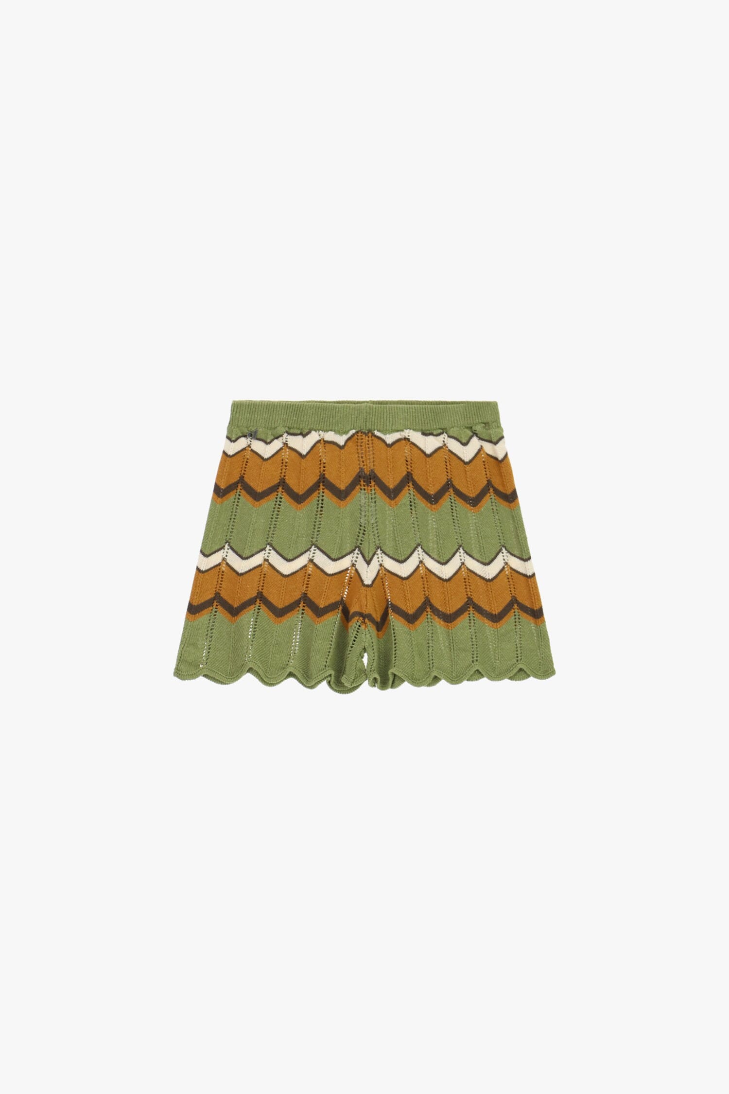Dixie Zigzag Striped Jacquard Shorts with Scalloped Edge (Short en jacquard rayé à bord festonné)